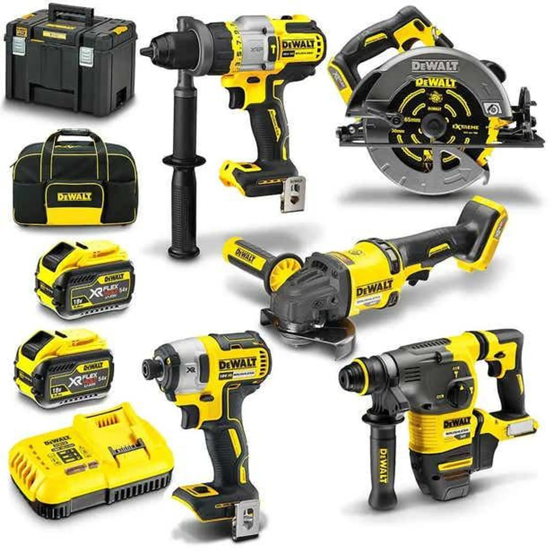 DEWALT 18V/54V 5 Piece 2 x 9.0Ah Combo Kit DCZ598X2T-XE