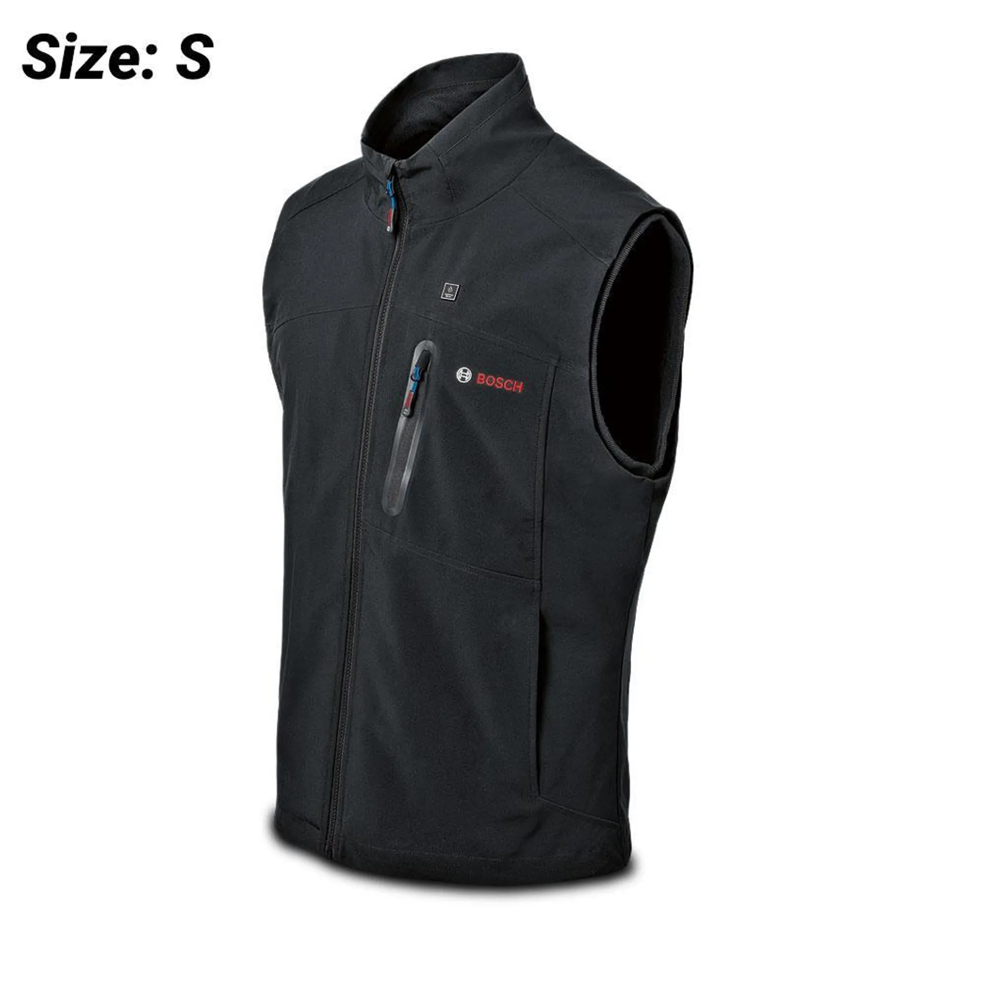 Bosch GHV 12+18V XA S (0.618.800.0EA) 12V Li-ion Cordless Black Softshell Heated Vest (Small) - Skin Only