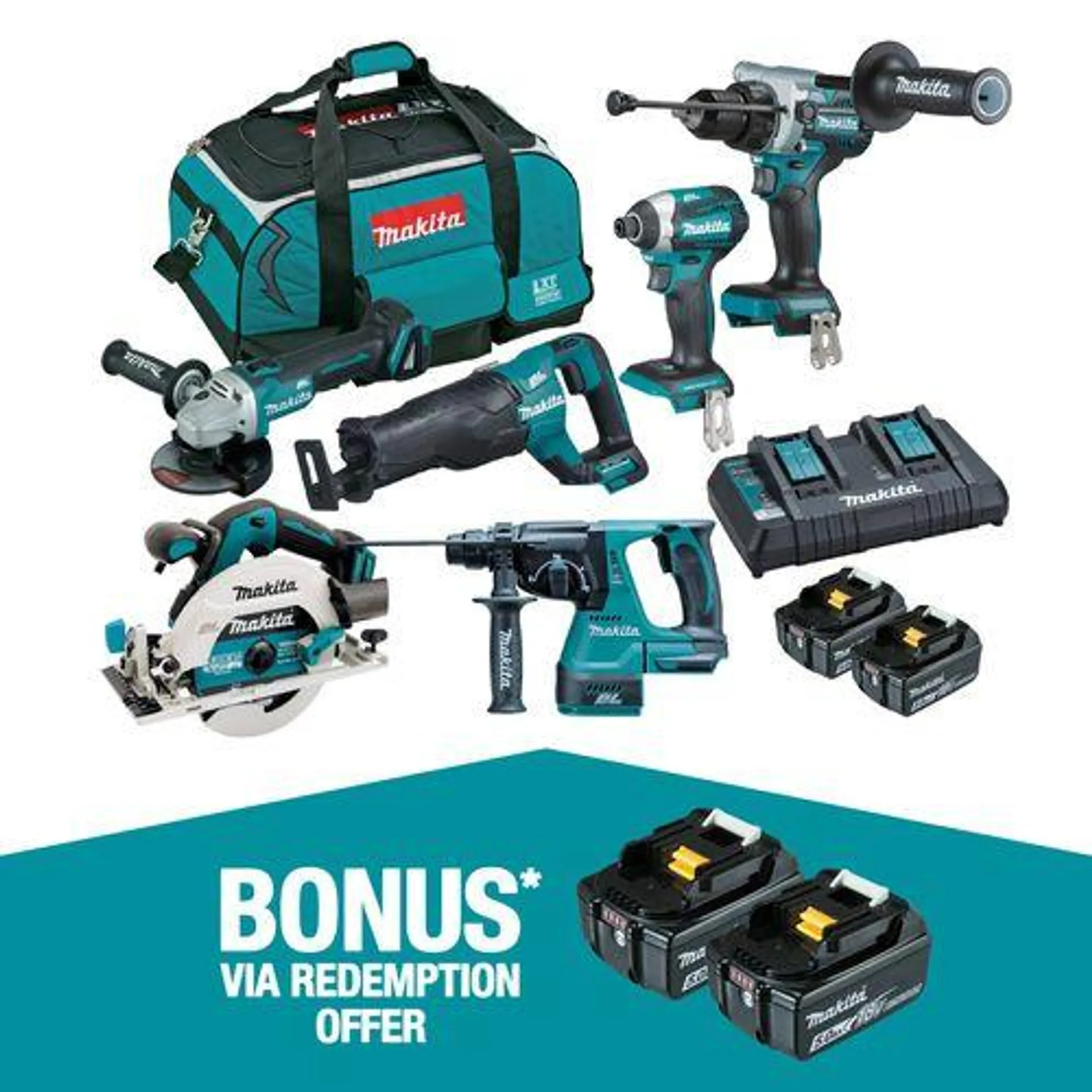 Makita Brushless 6 Piece Combo Kit DLX6109TX1