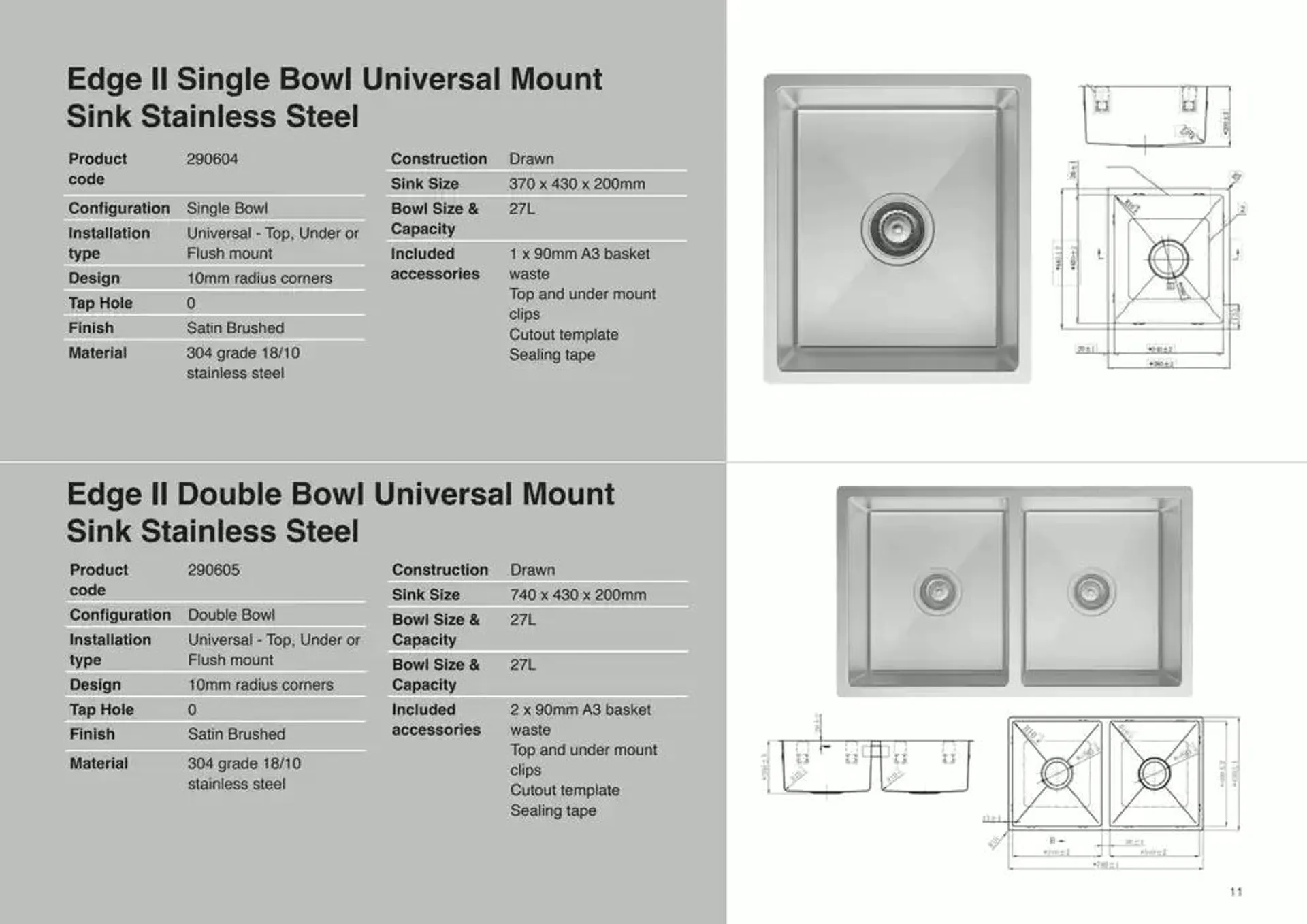 Raymor Brochure Sinks & Tubs 2025 - Catalogue valid from 24 December to 31 January 2025 - page 11