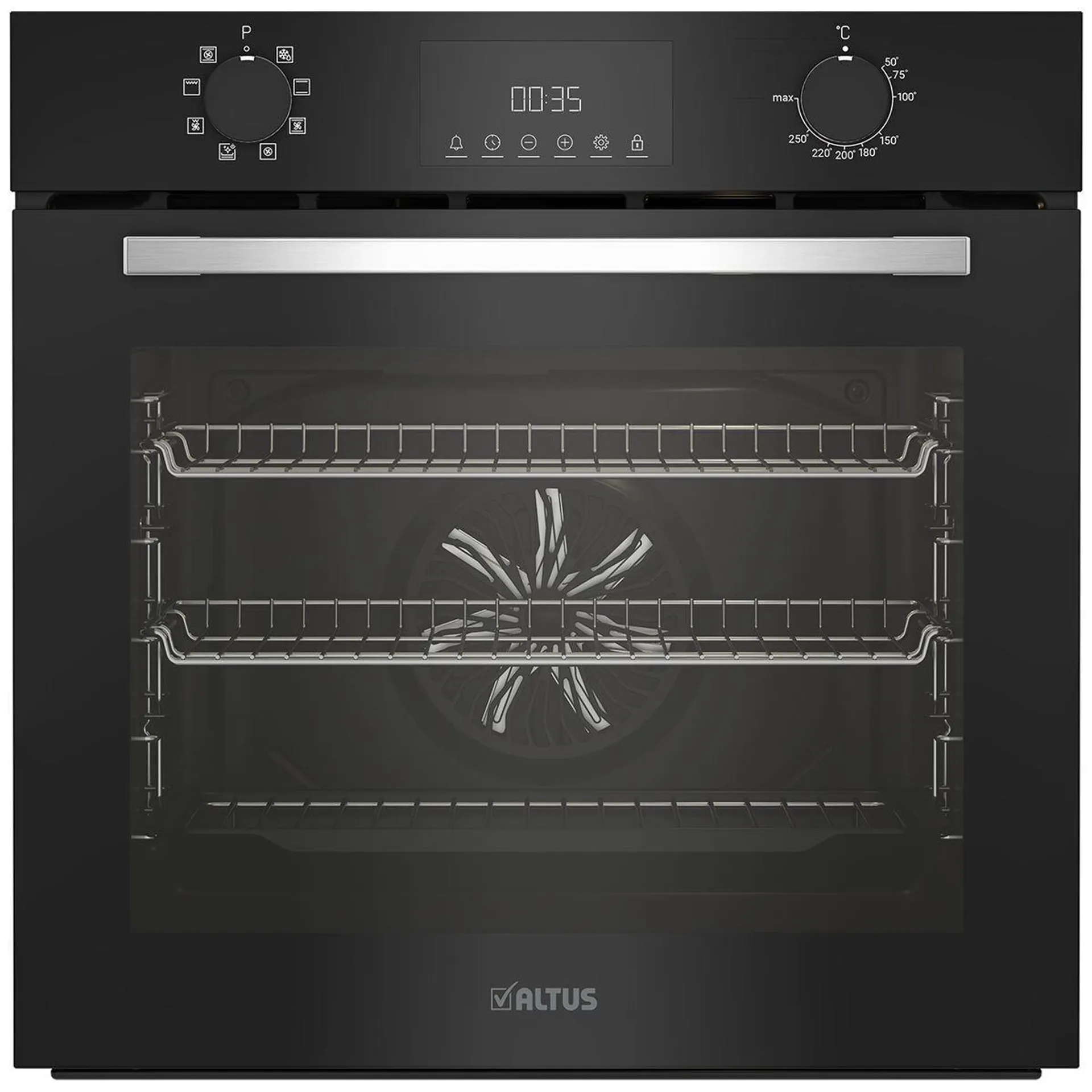 Altus 85L Multifunction Built-in Oven Black ABO6851MB