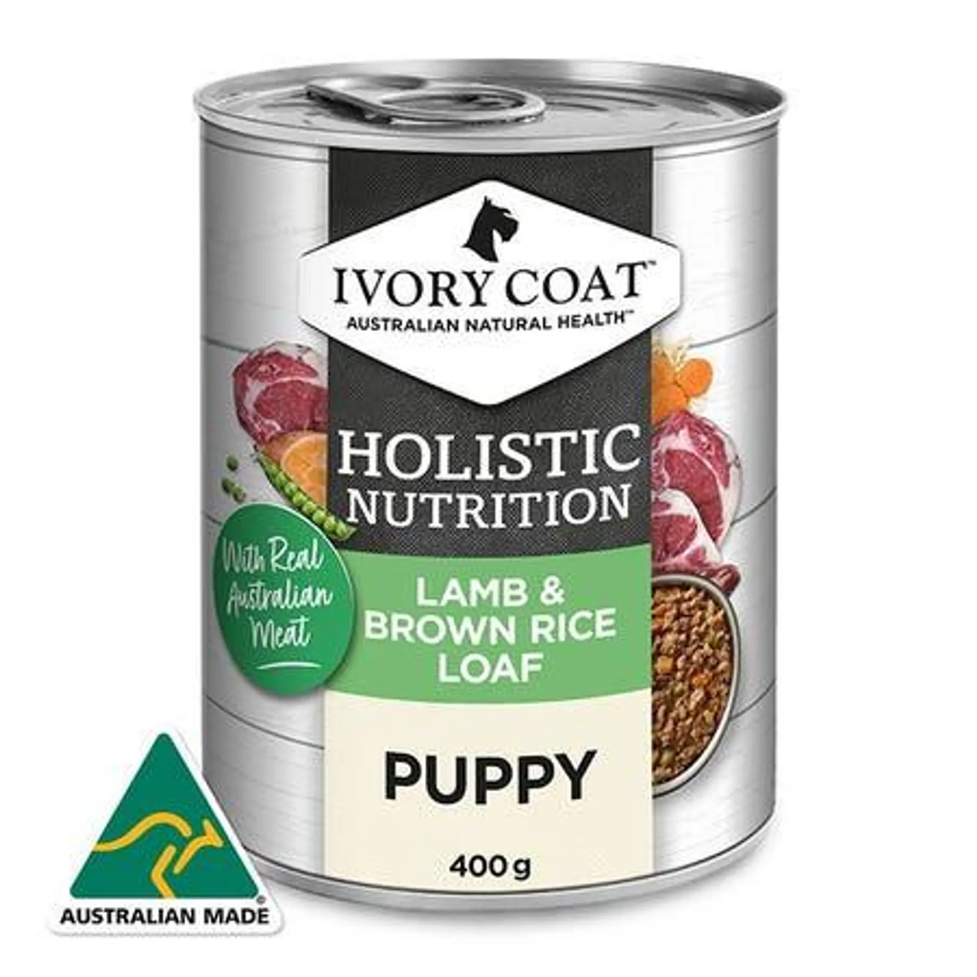 Ivory Coat Wholegrain Lamb & Brown Rice Puppy Loaf 400gx12