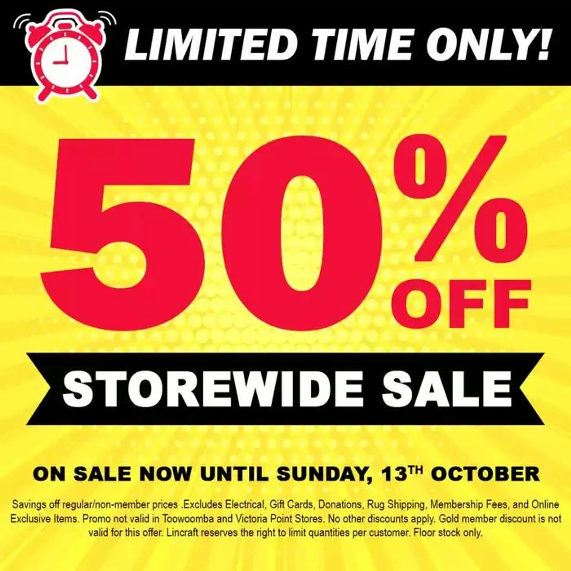 50% OFF Storewide Sale - Catalogue valid from 7 October to 13 October 2024 - page 1