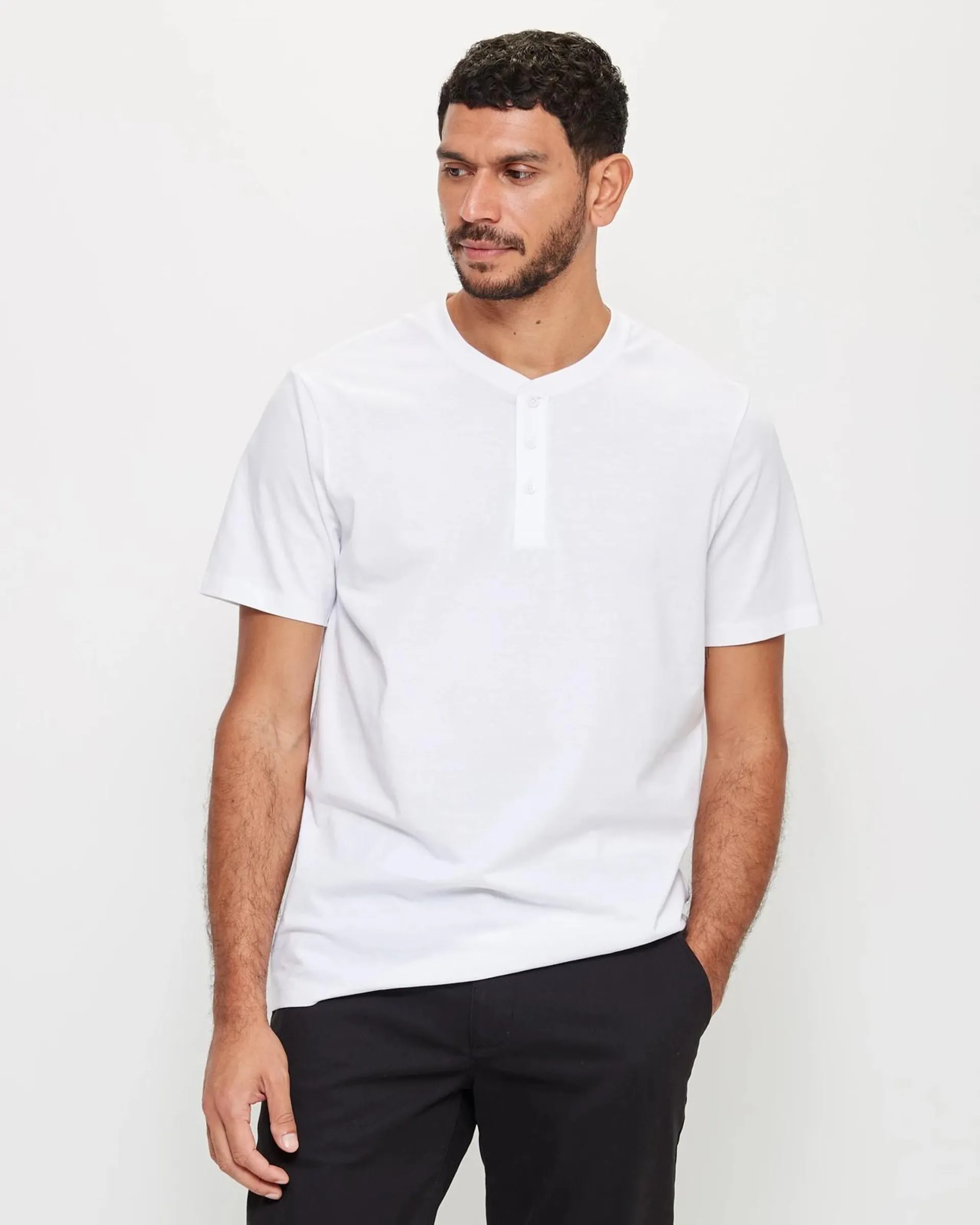 Australian Cotton Henley T-Shirt