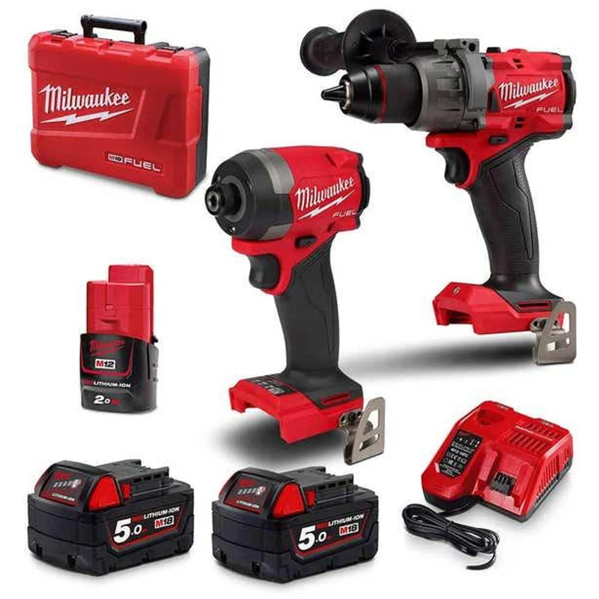 MILWAUKEE 18V FUEL™ 2 Piece 1 x 2.0AH/2 x 5.0Ah Combo Kit Power Pack M18FPP2A3502C