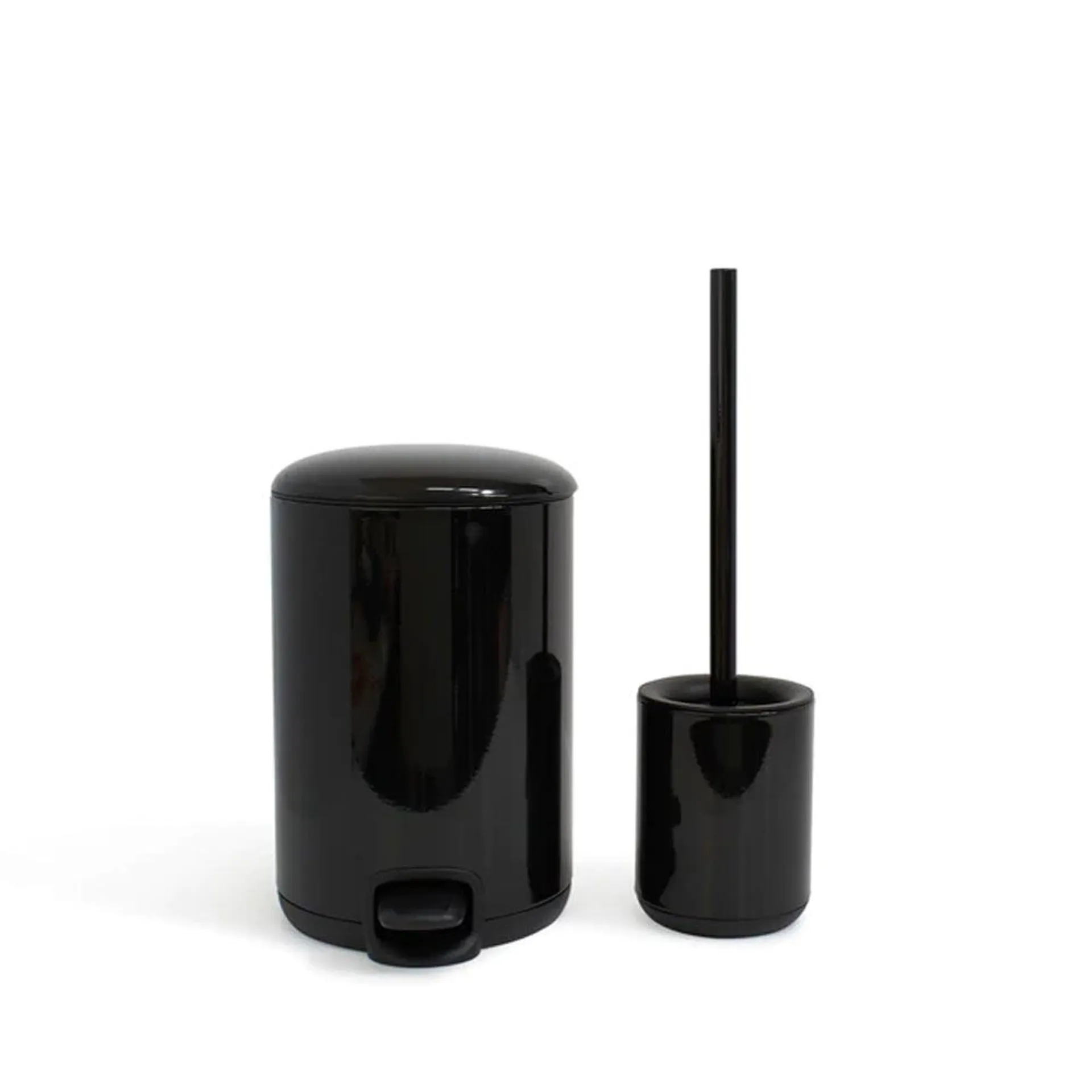 Salt & Pepper Logan Bathroom Bin & Toilet Brush Set