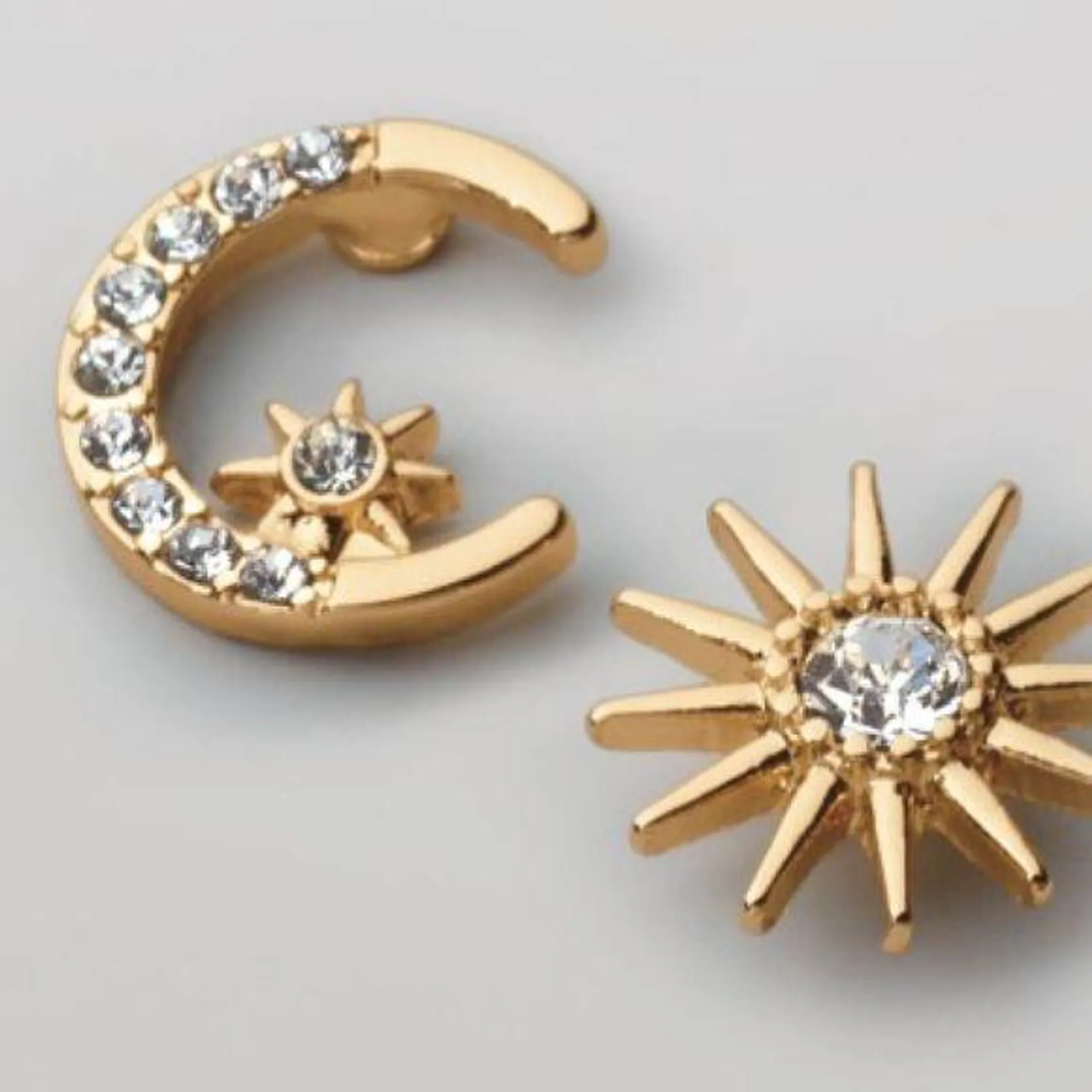 Sparkly Pave Star & Moon Earrings