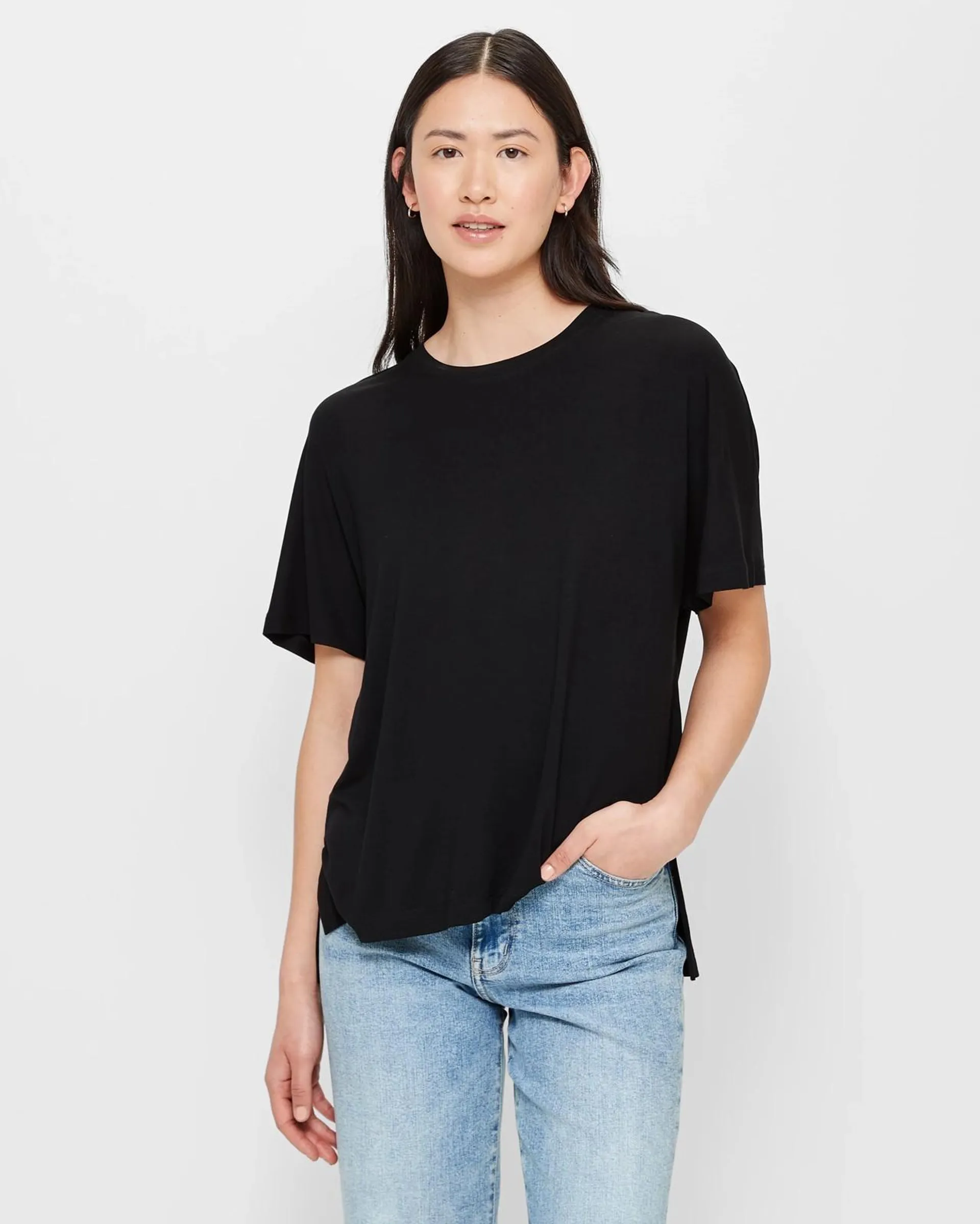 Slouchy Crew T-Shirt - Black