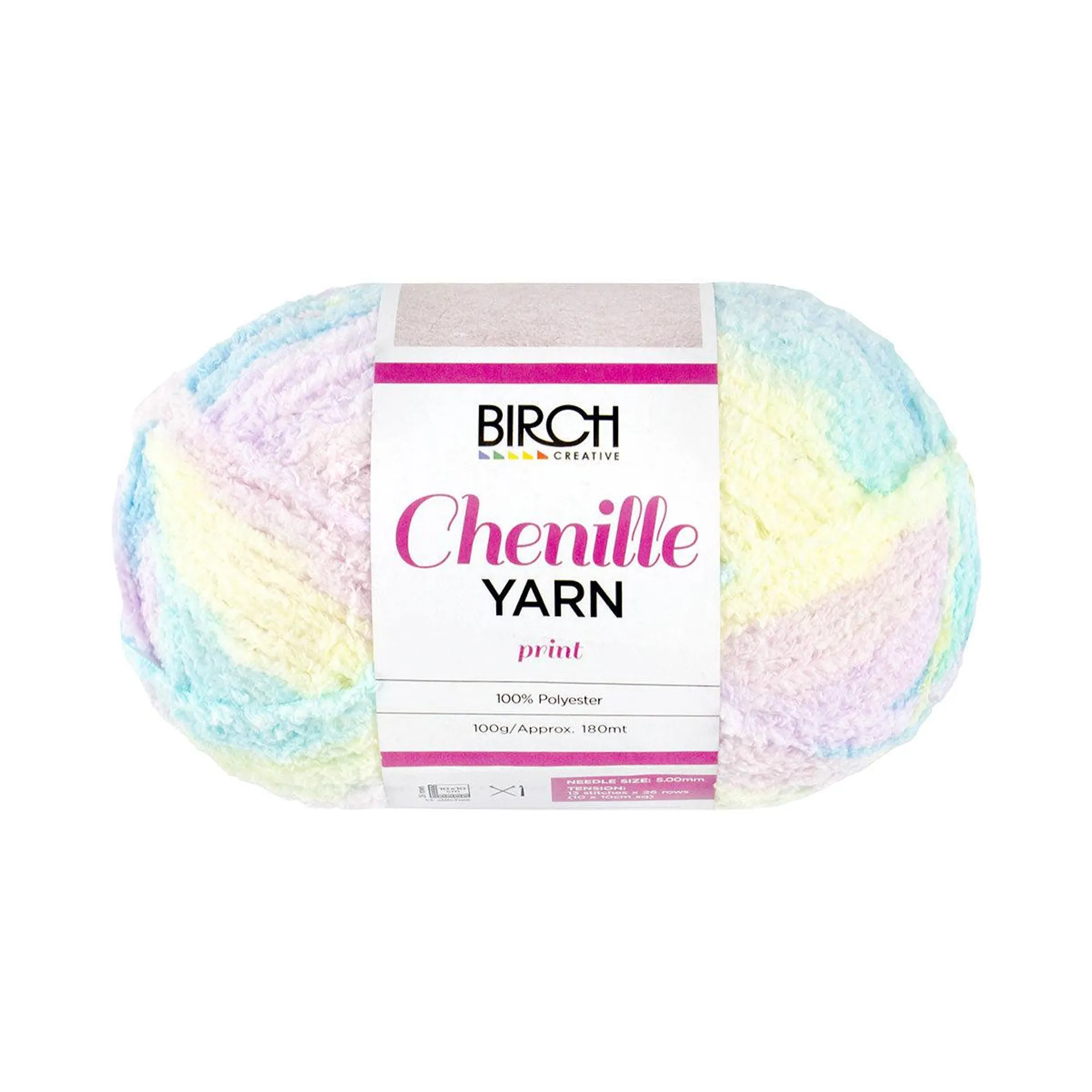 Birch Yarn Chenille Pastel Glow 100g