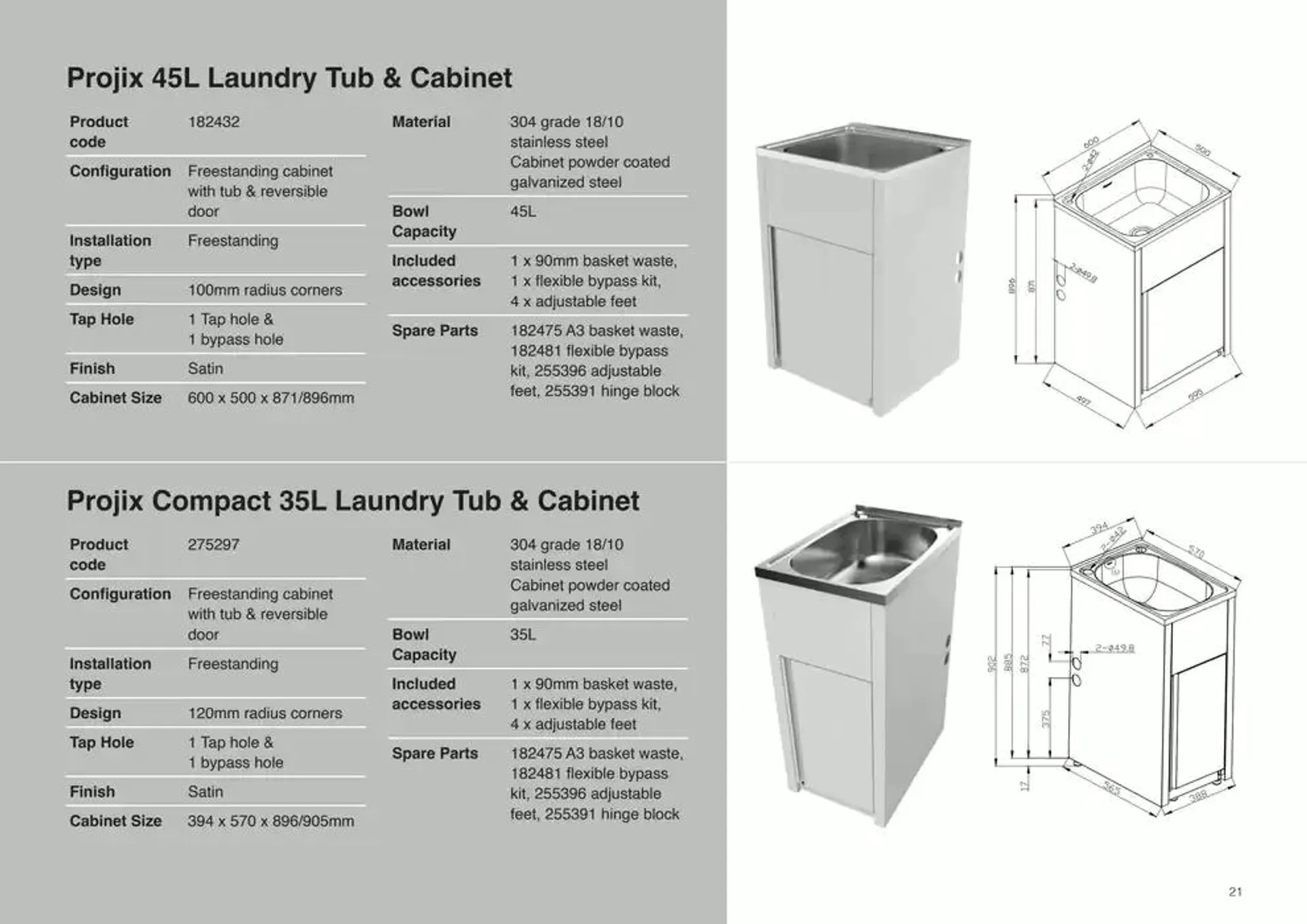 Raymor Brochure Sinks & Tubs 2025 - Catalogue valid from 24 December to 31 January 2025 - page 21