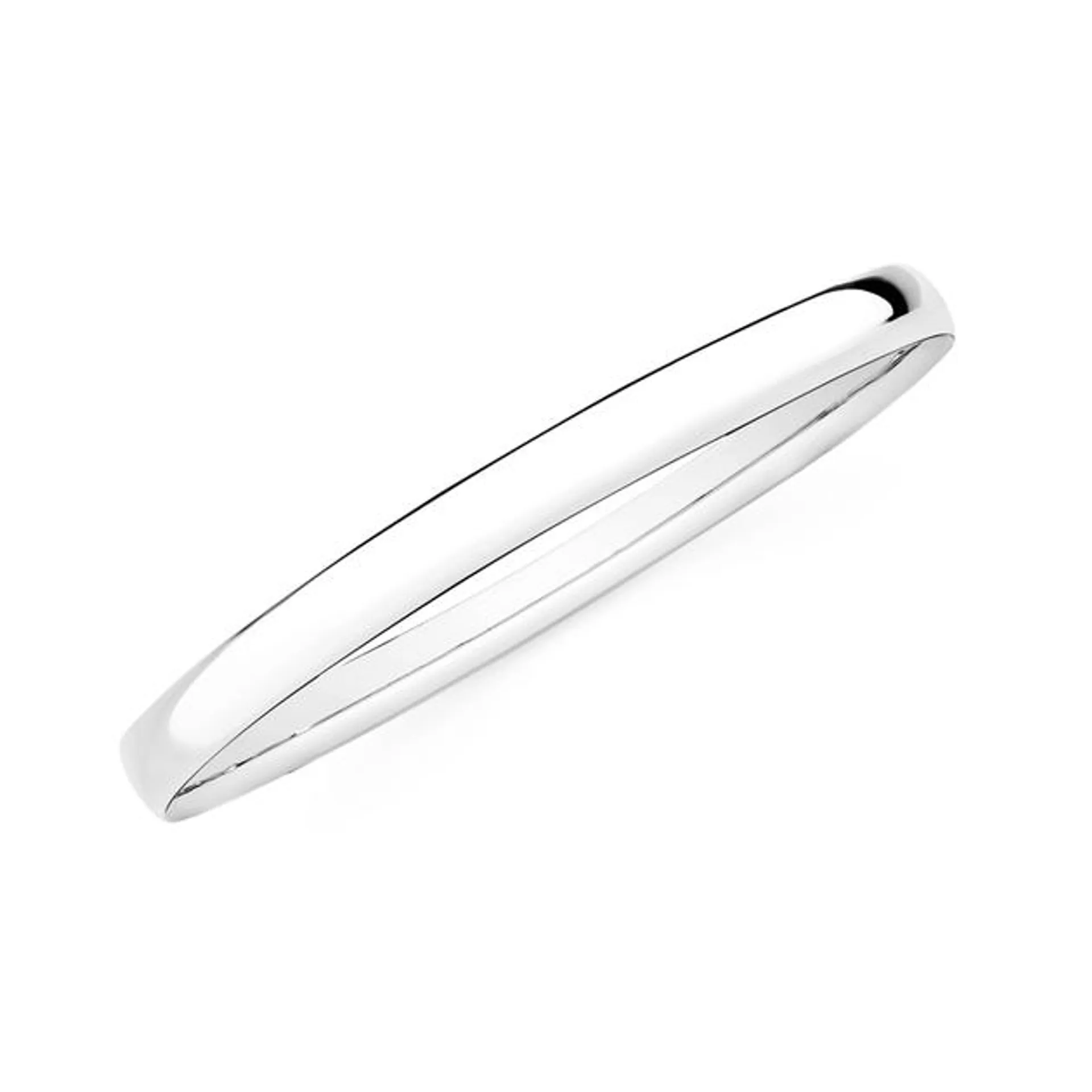 Silver 6mm 65mm Half Round Solid Bangle