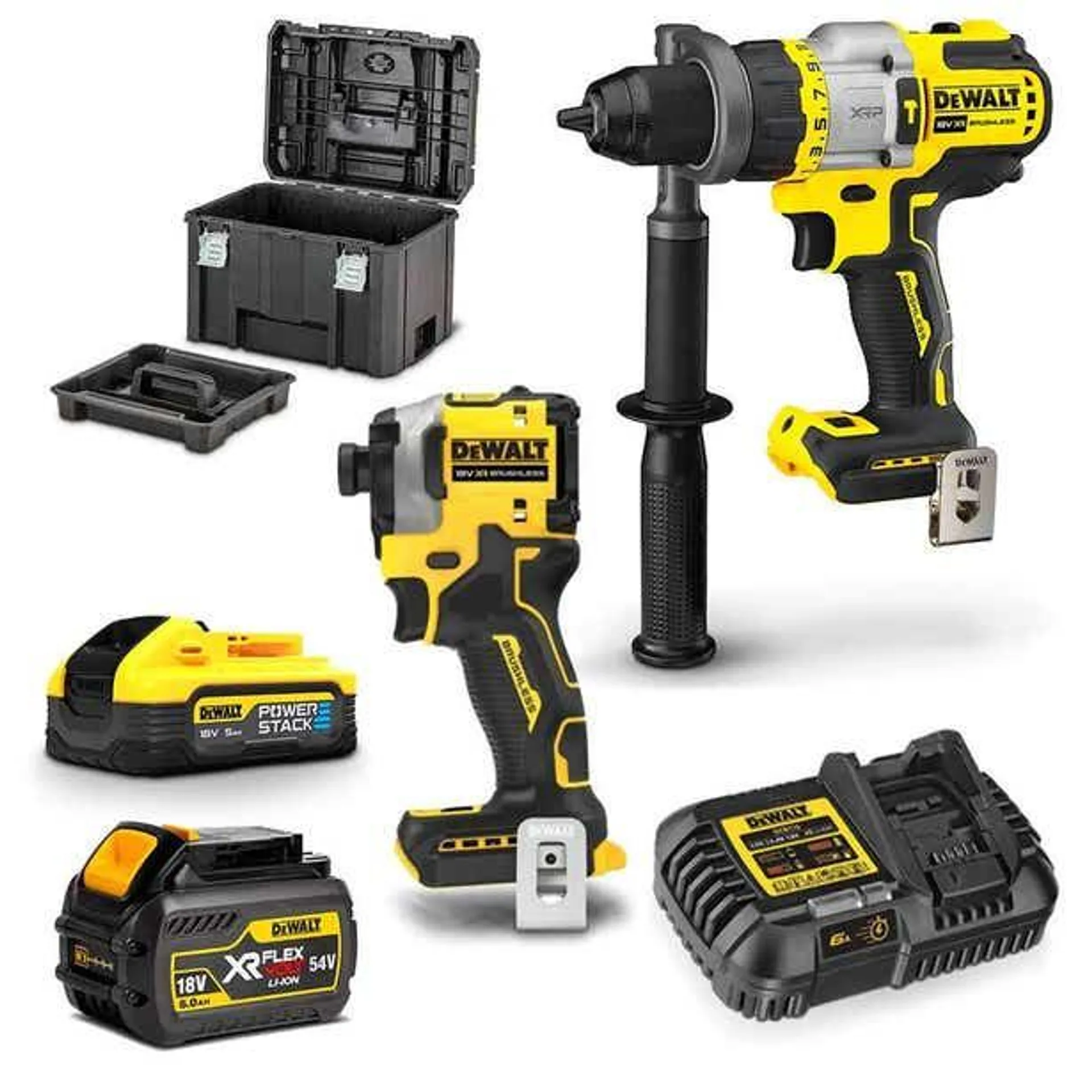 DEWALT 18V Brushless 2 Piece 1 x 5.0Ah/1 x 6.0Ah Combo Kit DCK2052H1T1-XE