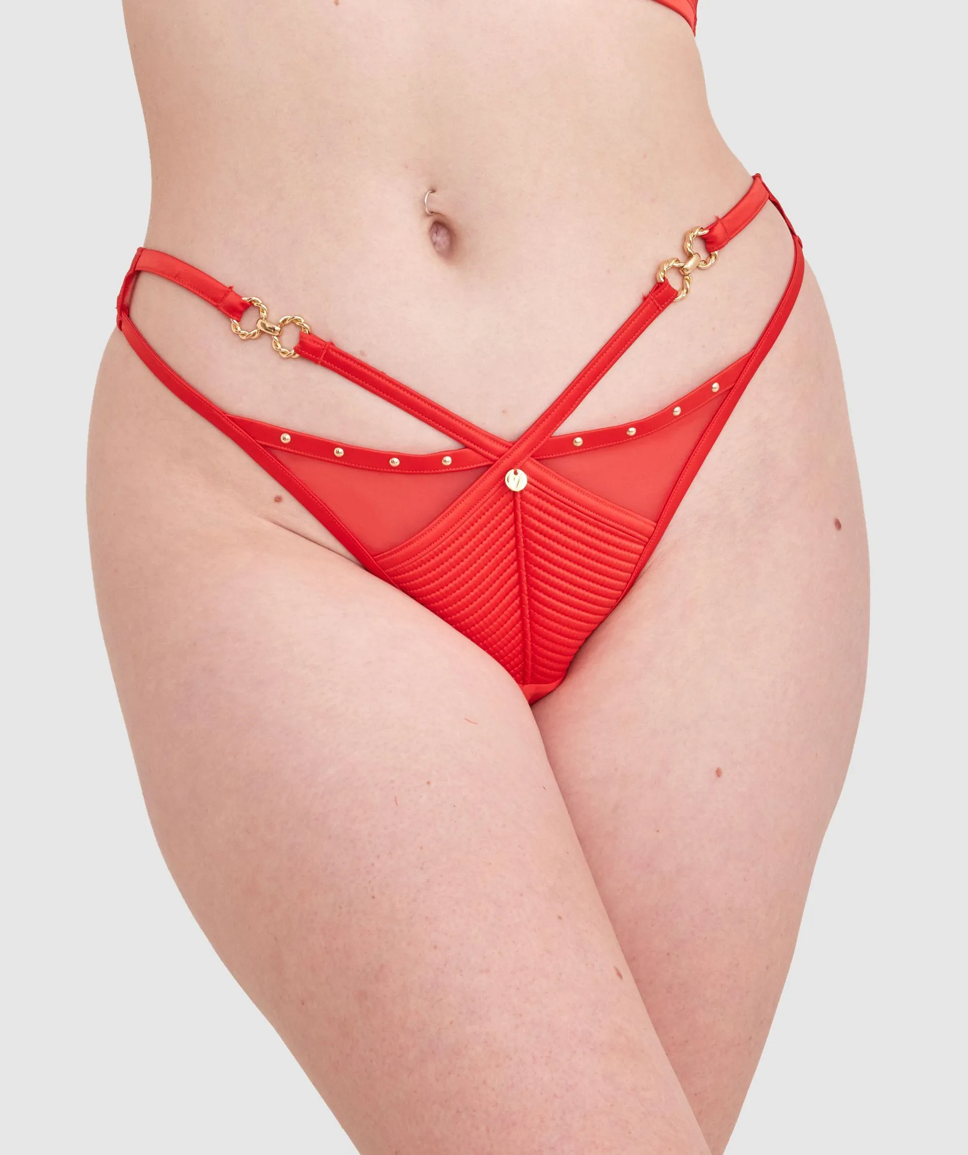 Vamp Ride Or Die High Leg G String - Red