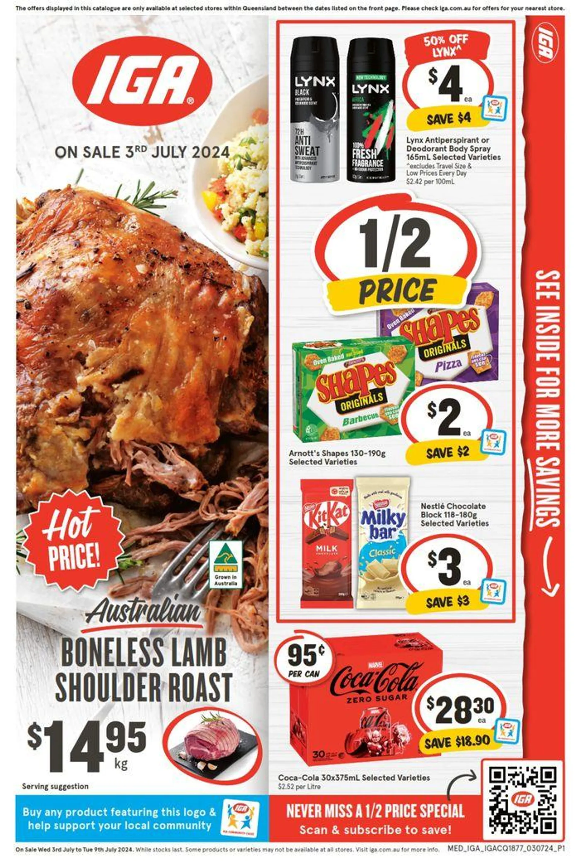 IGA - 1/2 Price - 03/07 - Catalogue valid from 3 July to 9 July 2024 - page 1