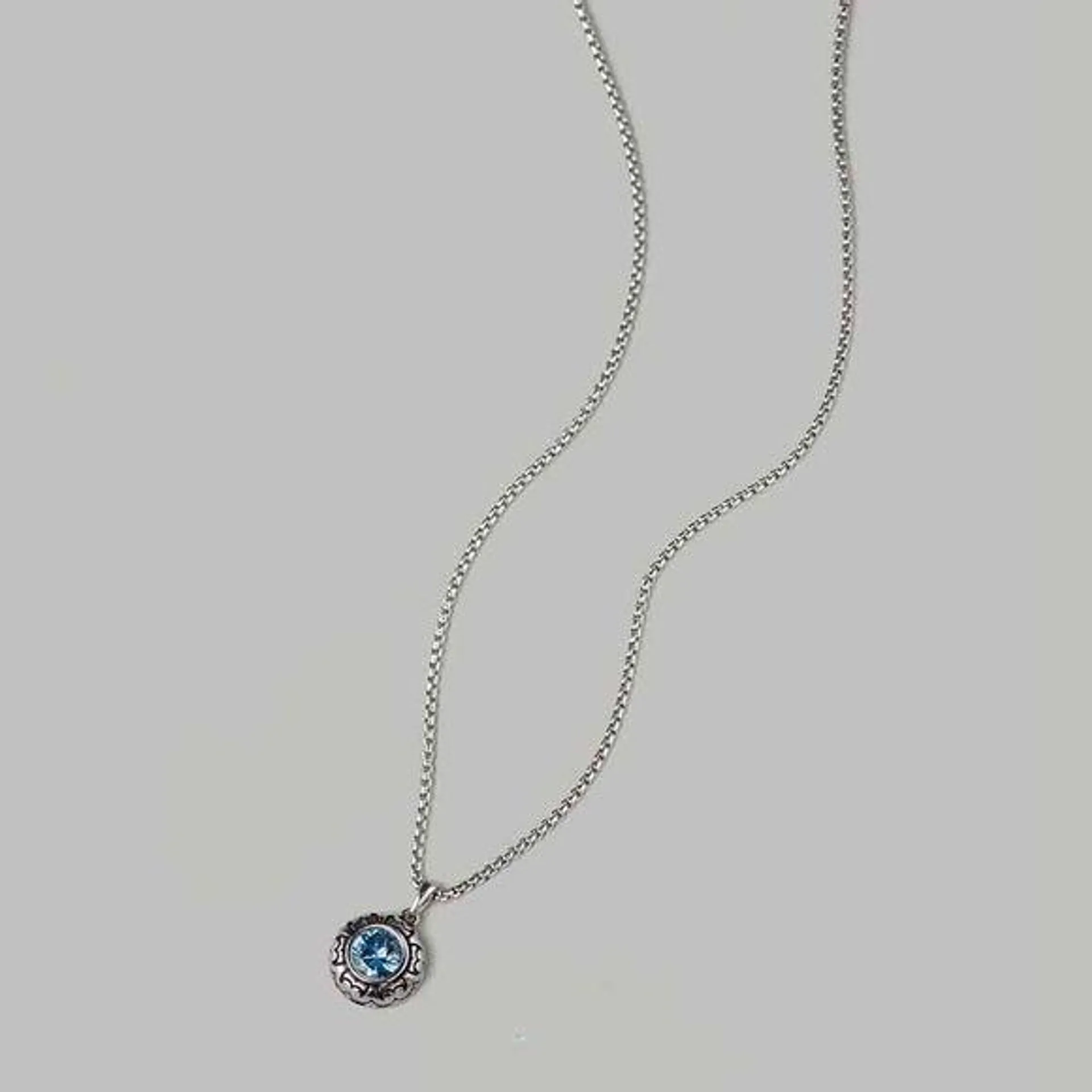 Stainless Steel Cool Blue Necklace