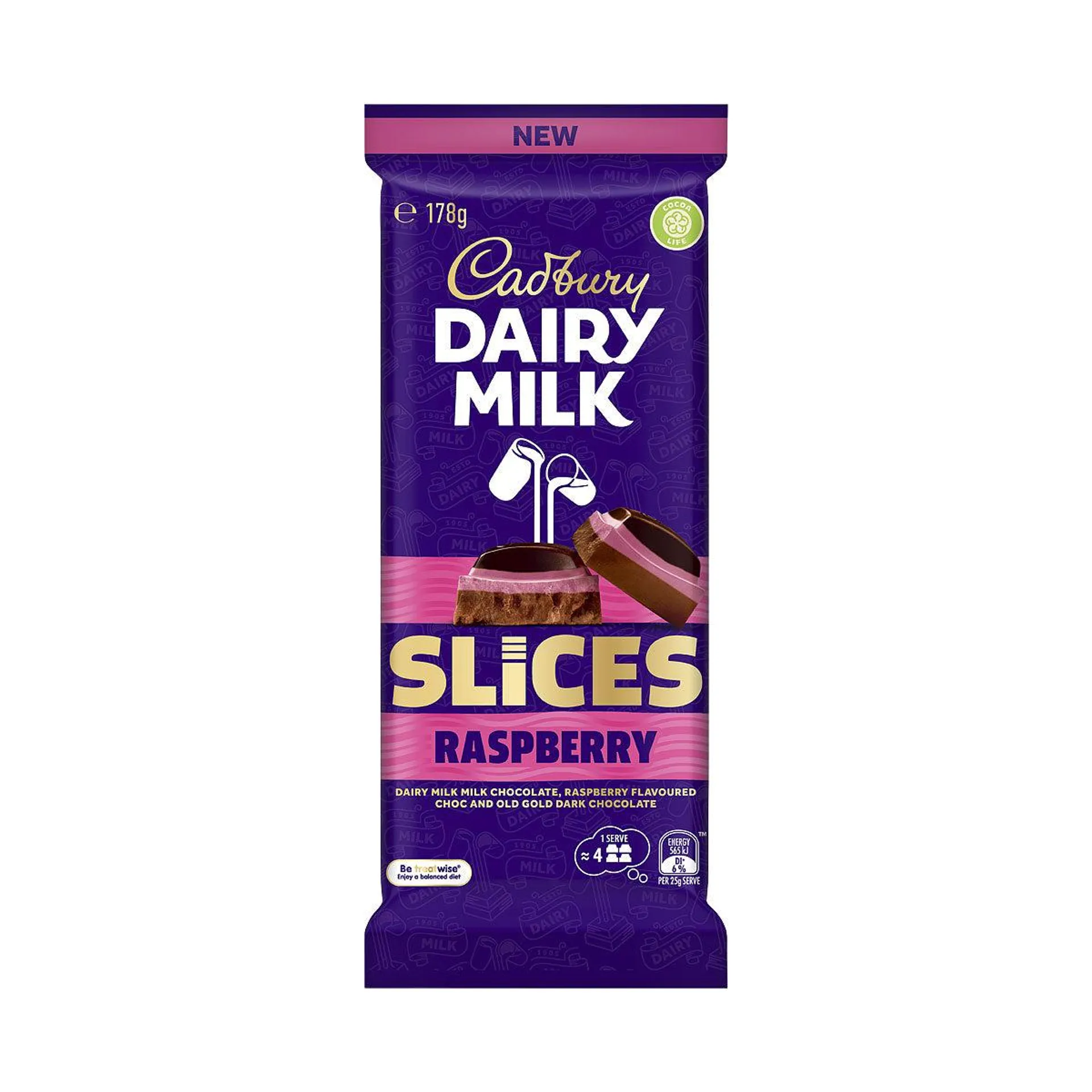 Cadbury Raspberry Slice Block 178g