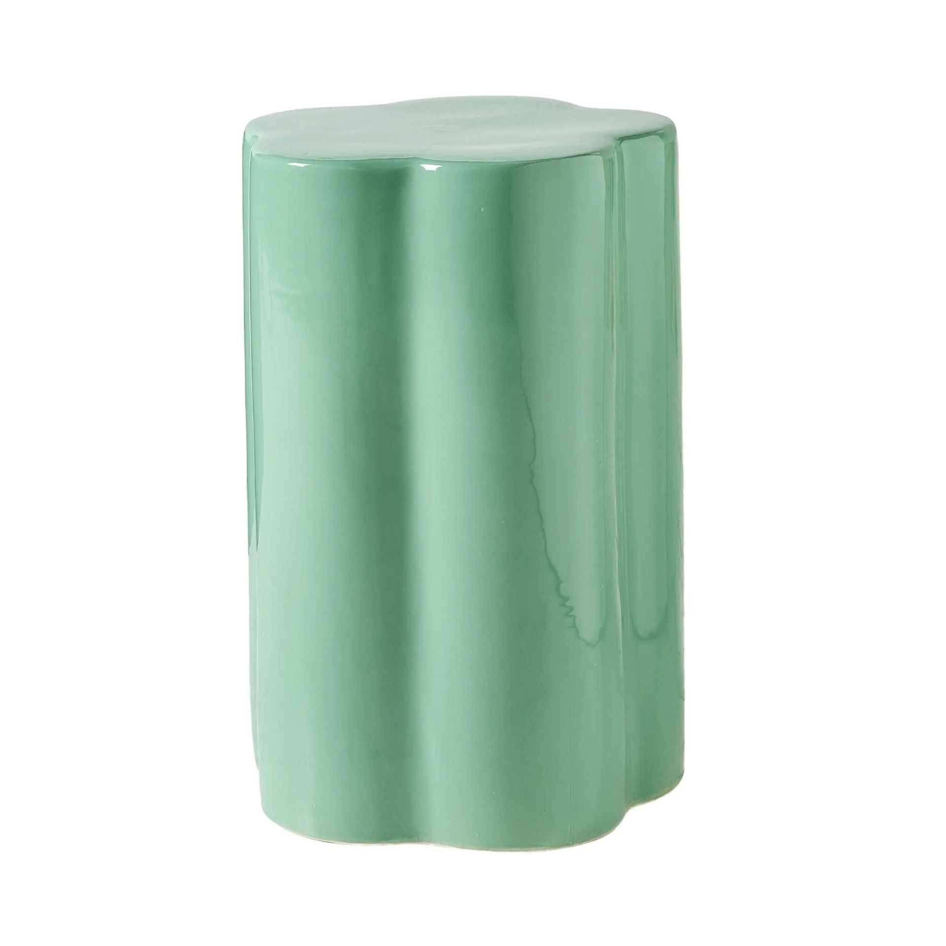 Kylix Curvy Stool Green Gloss 46cm