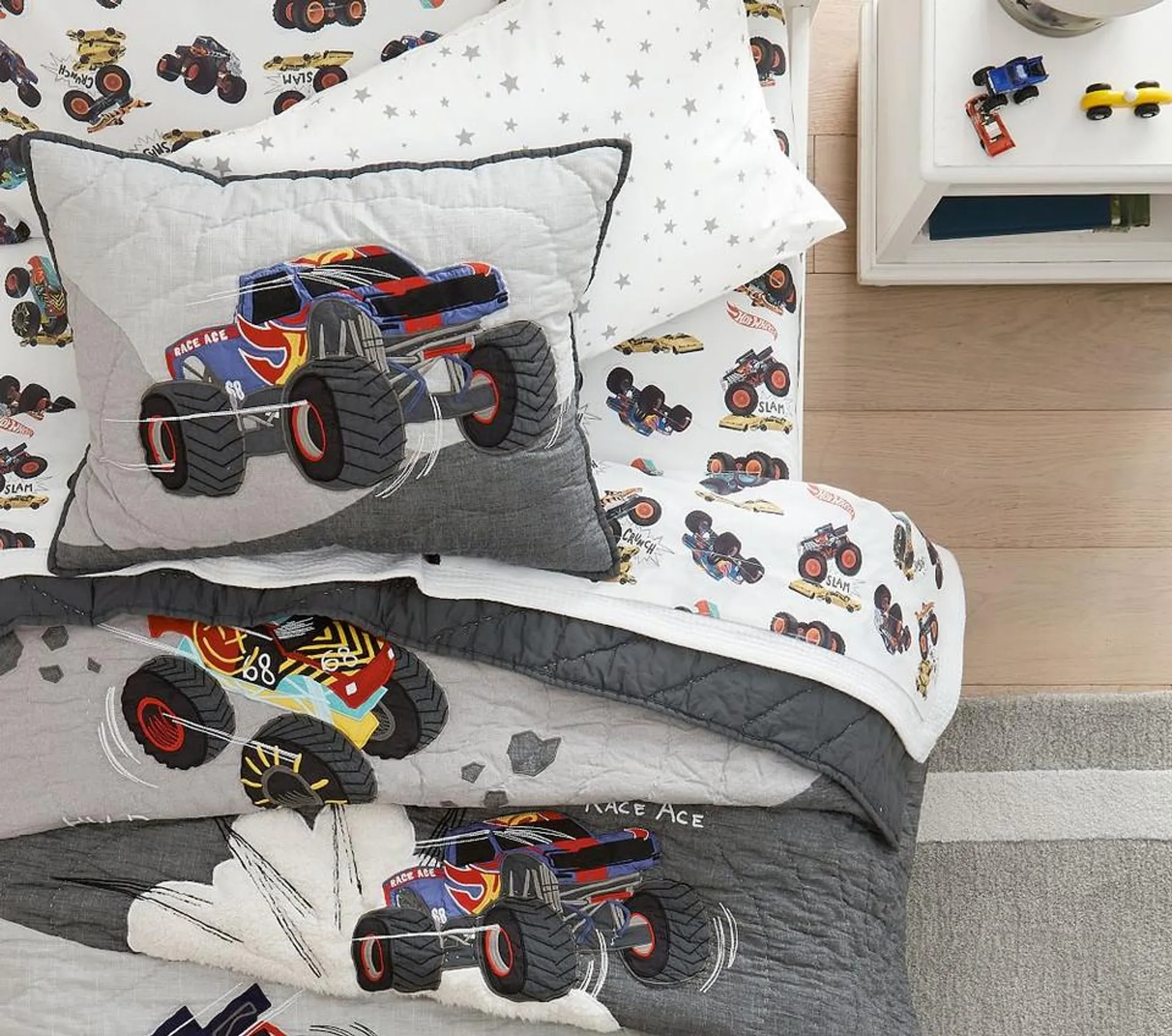 Hot Wheels™ Monster Trucks™ Organic Sheet Set & Pillowcases