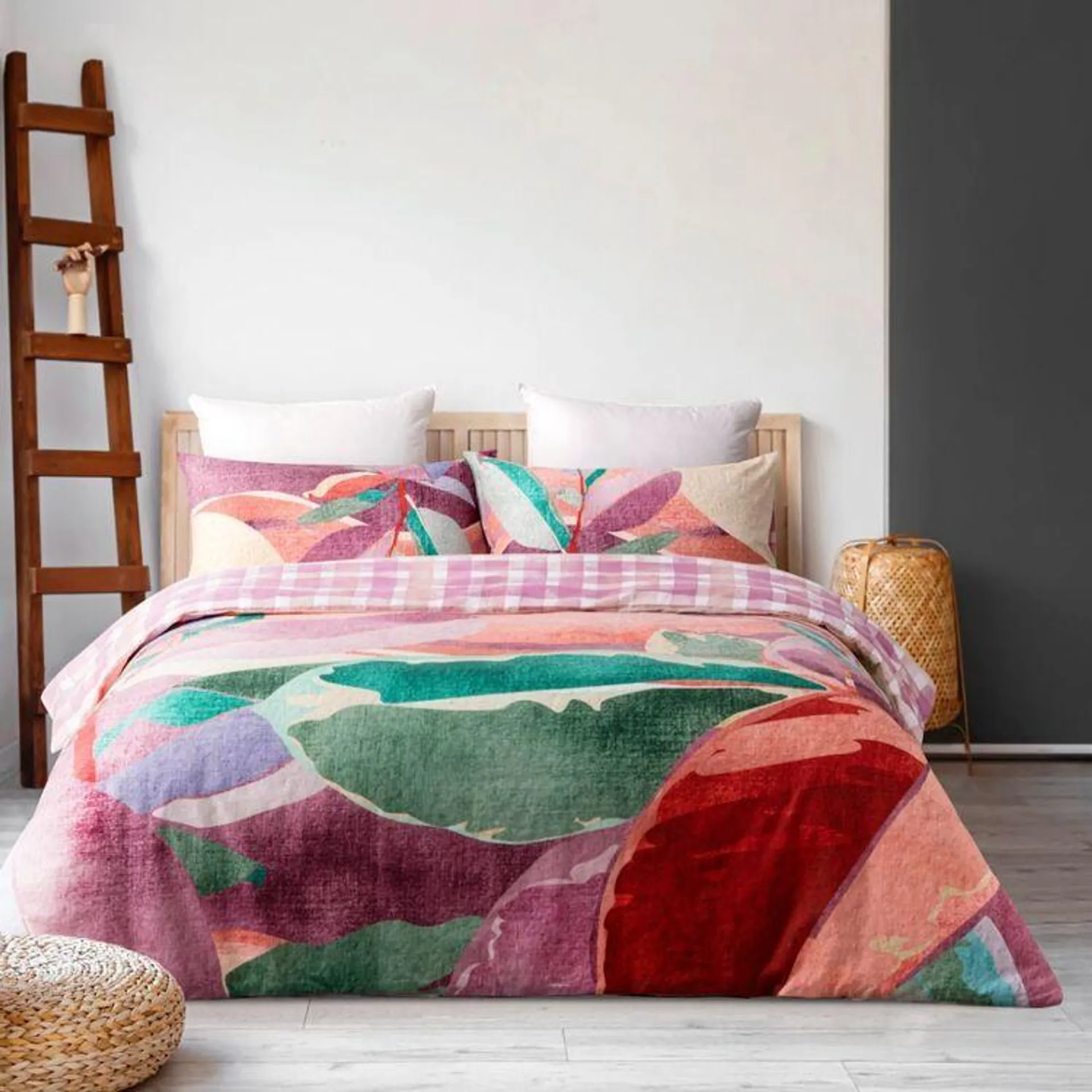 KOO Lucia Leaf Quilt Cover Set Multicoloured