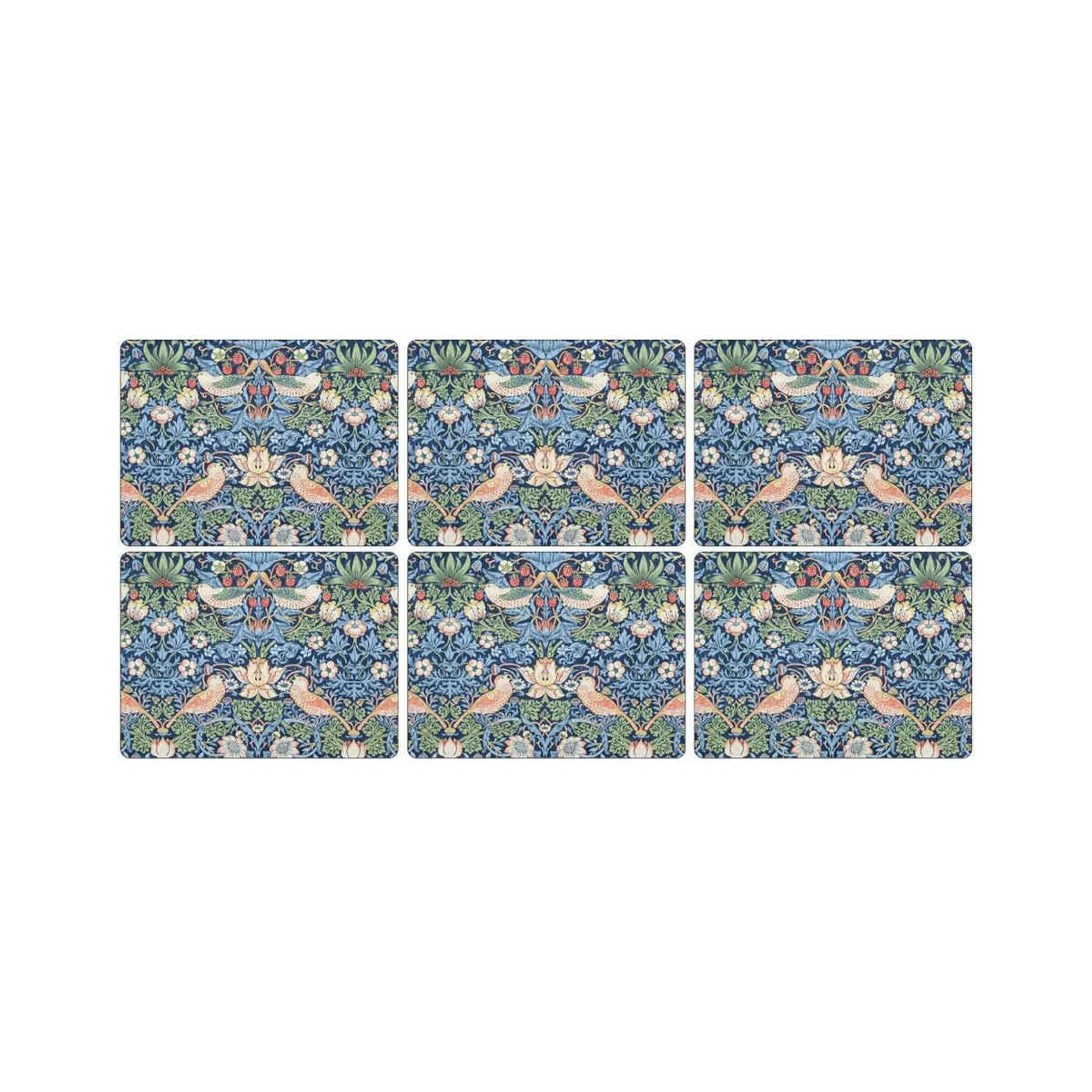 Pimpernel Strawberry Thief Placemats Blue Set of 6