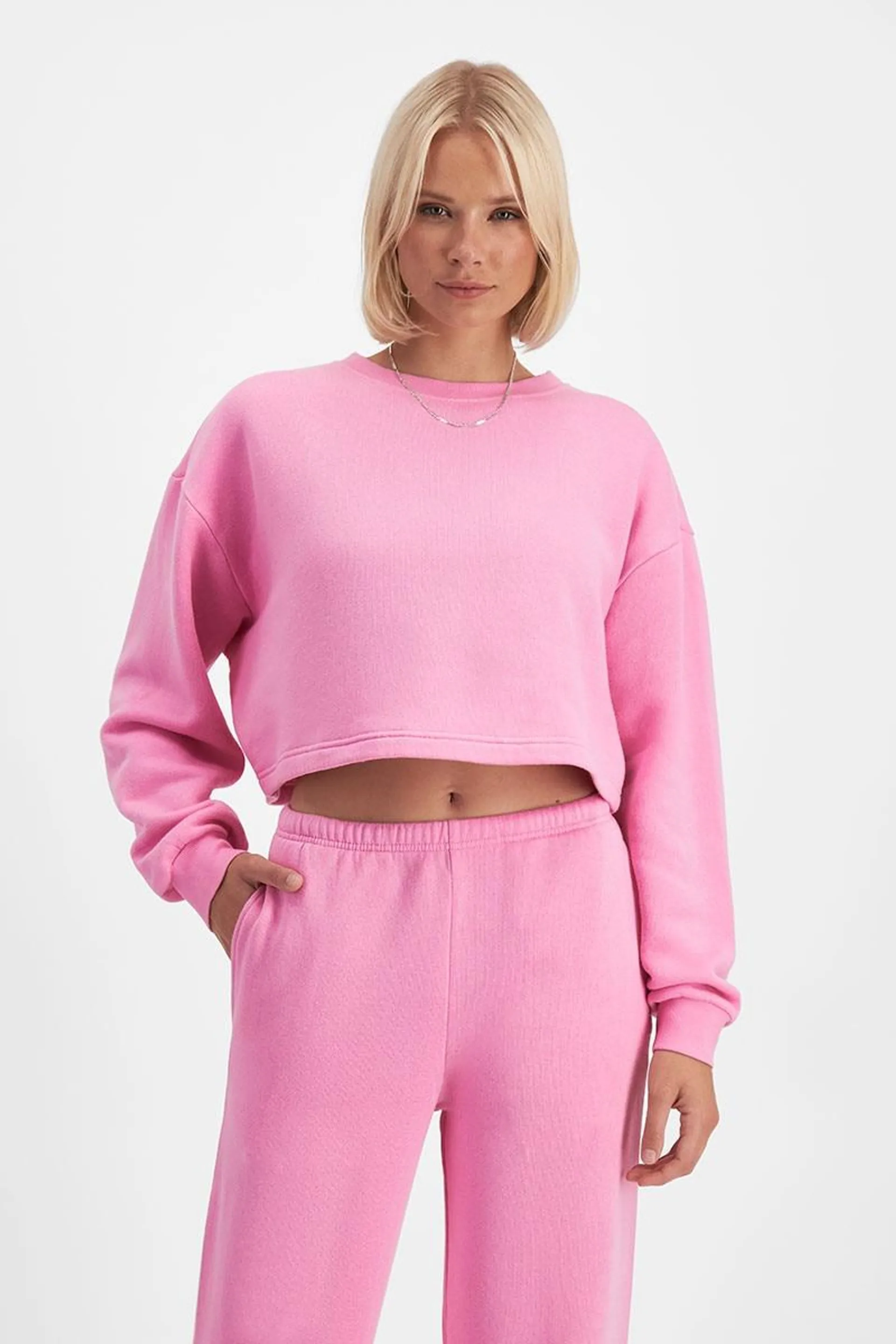 Sweats Cropped Fleece Pullover