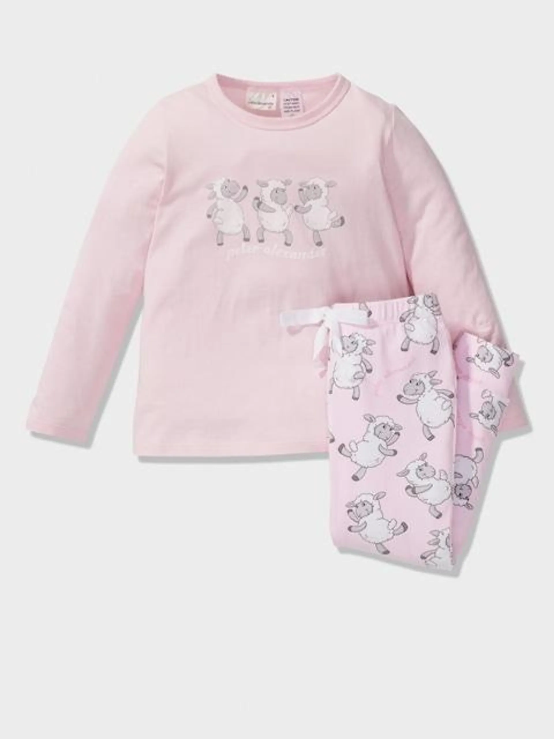 Jnr Girls Dancing Sheep Long Pj Set