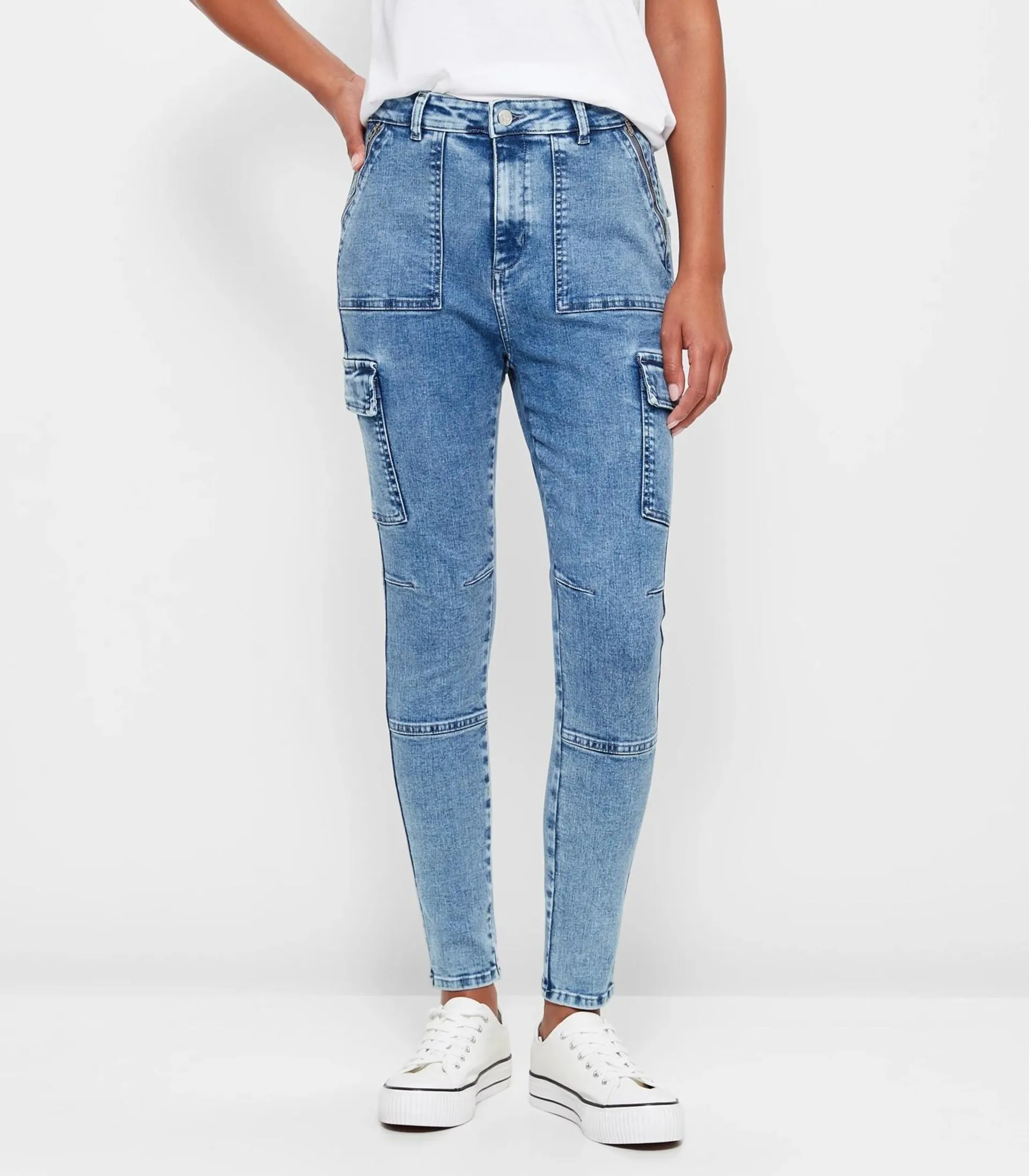 Slim Cargo Denim Jeans