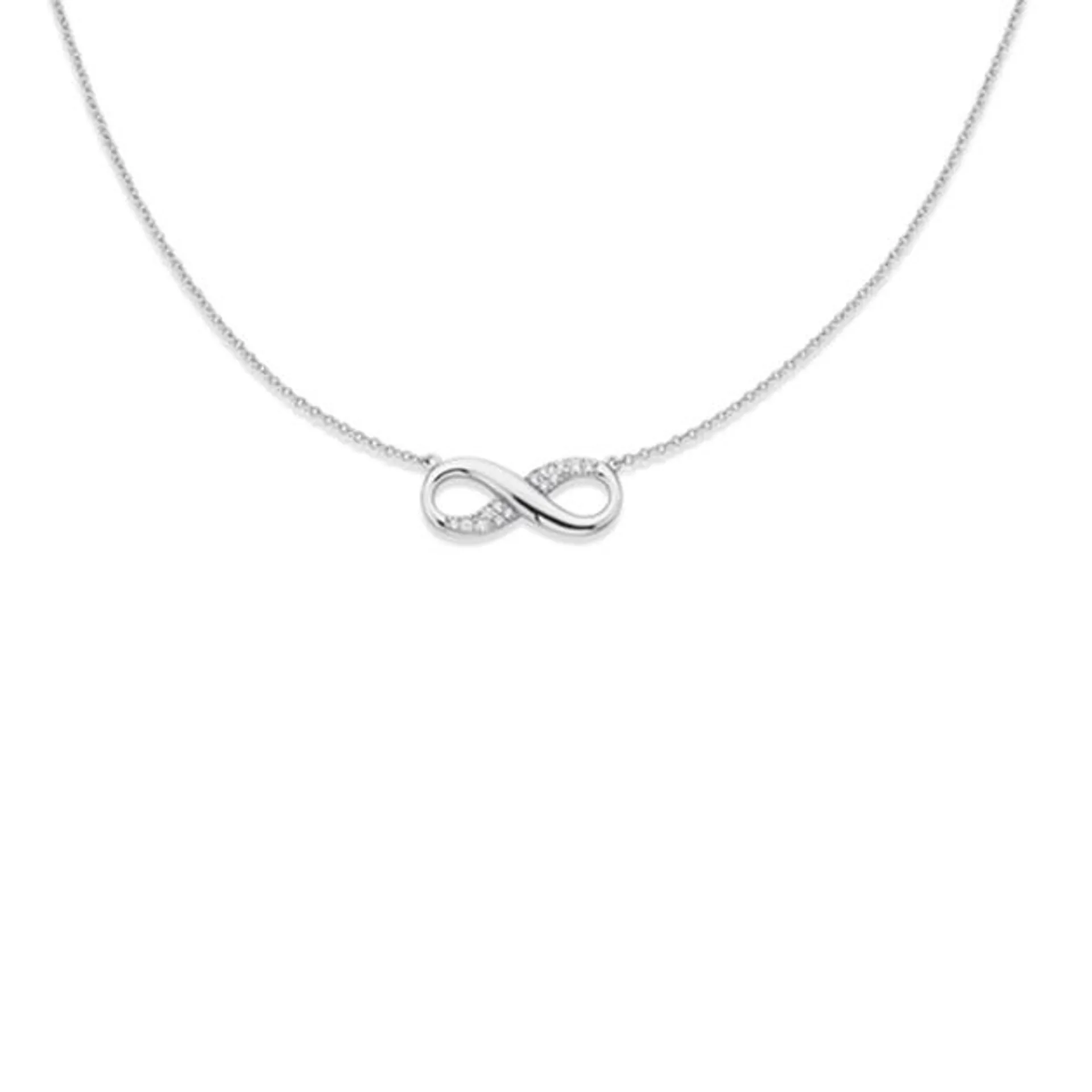 Silver Pave CZ Infinity Necklet