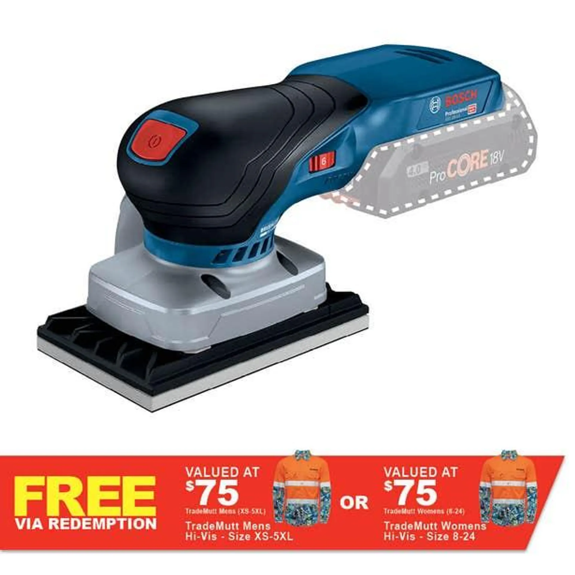 BOSCH 18V Brushless 3-in-1 Orbital Sander Skin GSS 18V-13 06019L0140