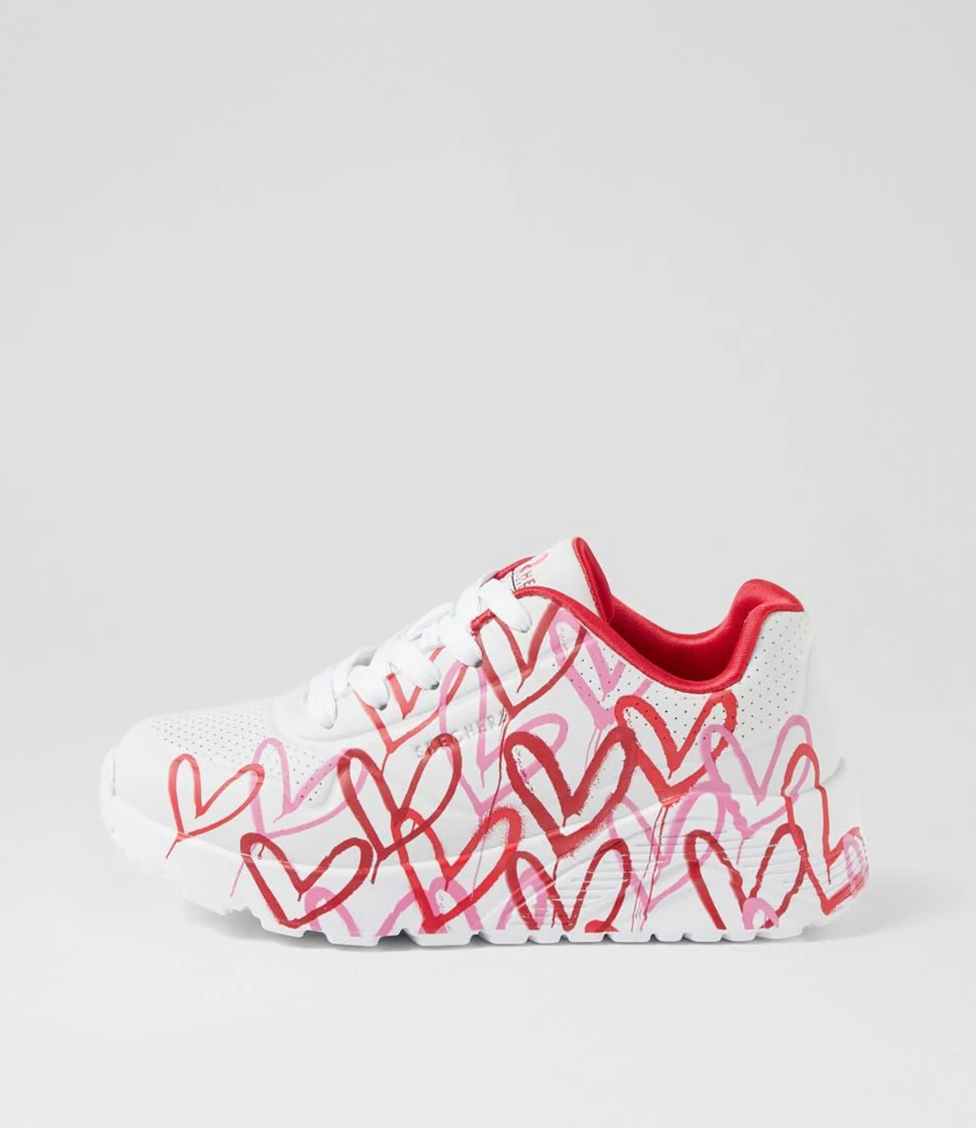 jgoldcrown uno white red pink sneakers