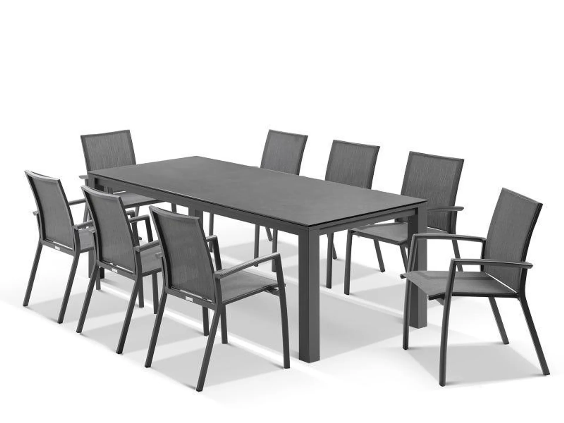 Adele Ceramic table with Sevilla Chairs 9pc Outdoor Dining Setting