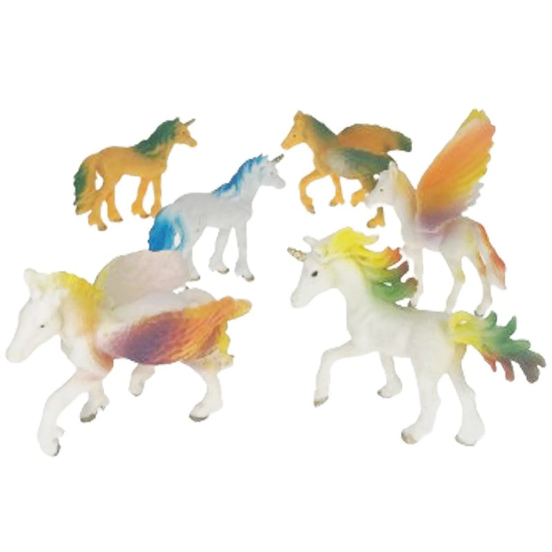 6pc Unicorn and Pegasos Horse Set