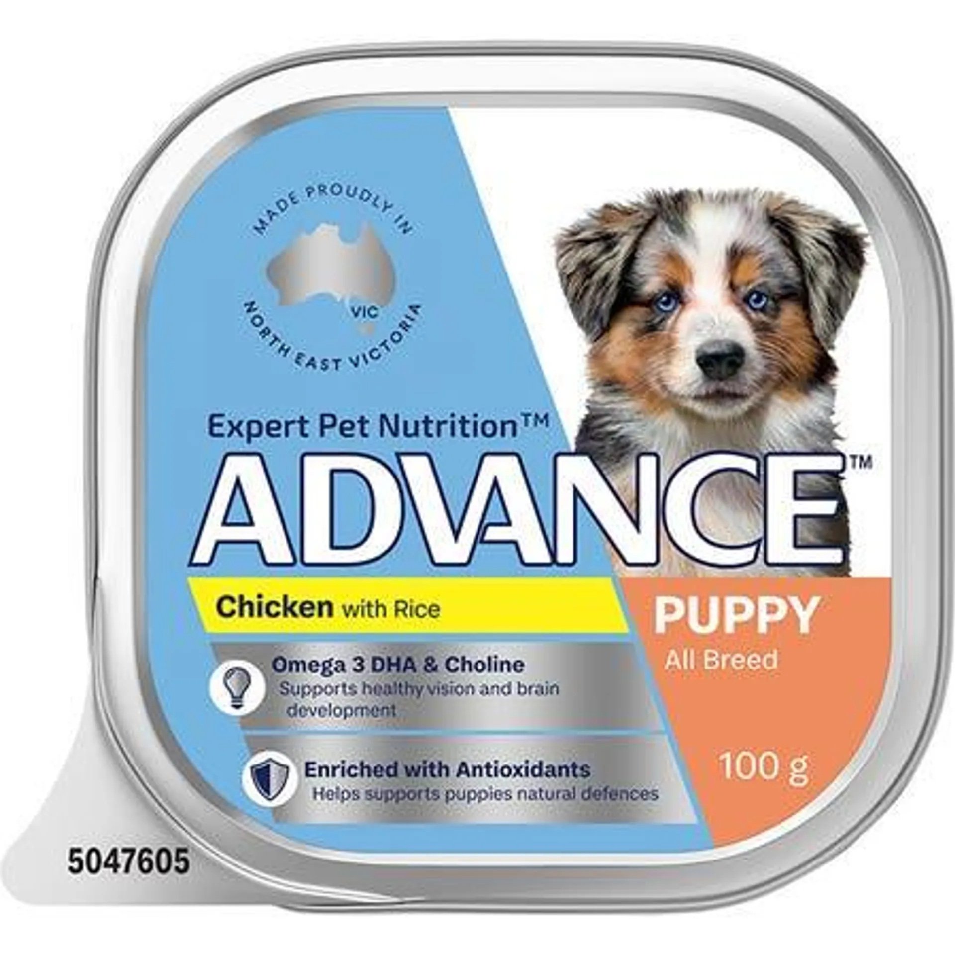 ADVANCE Puppy All Breed Wet Dog Food Chicken with Rice 12x100g Trays