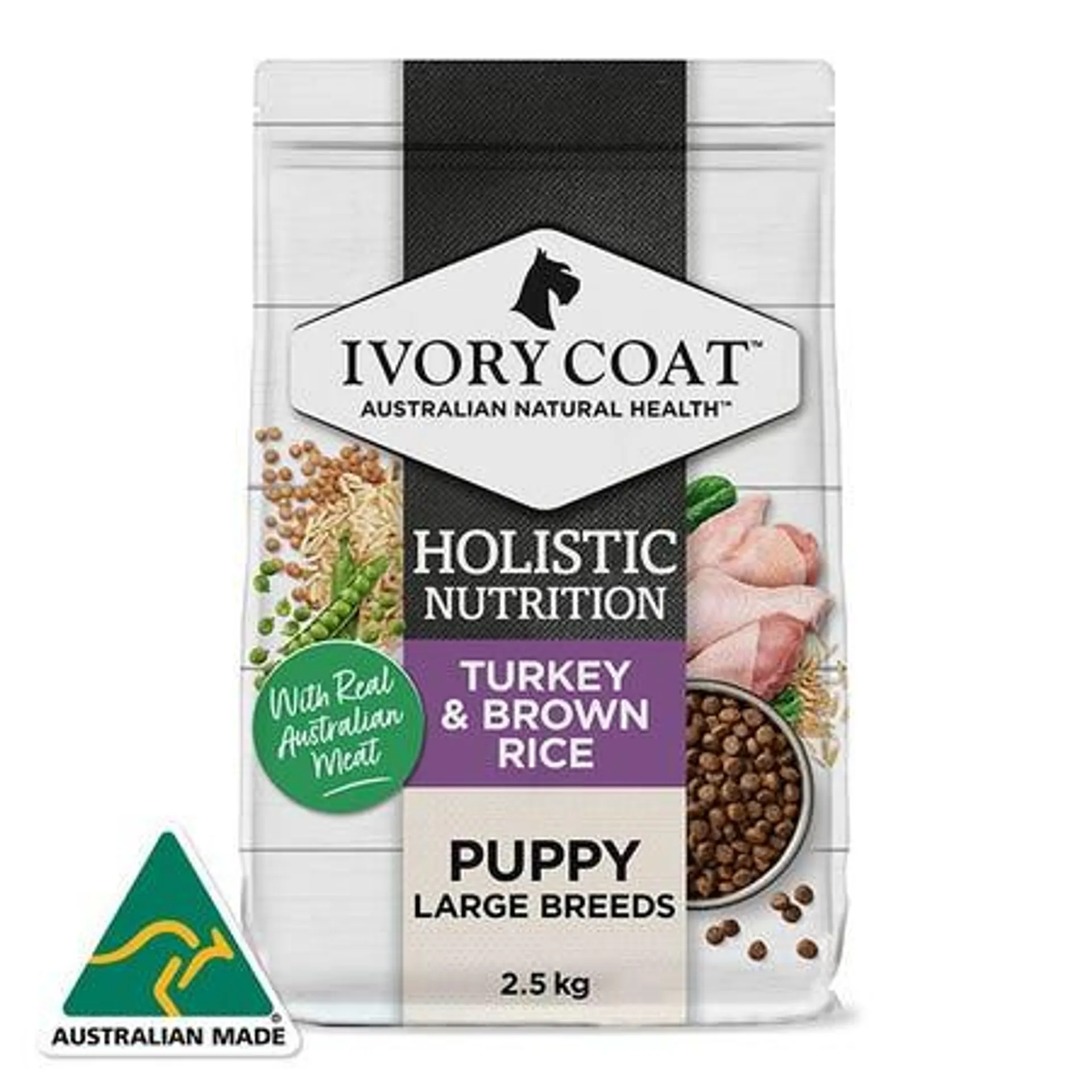 Ivory Coat Large Breed Turkey & Brown Rice Puppy Food