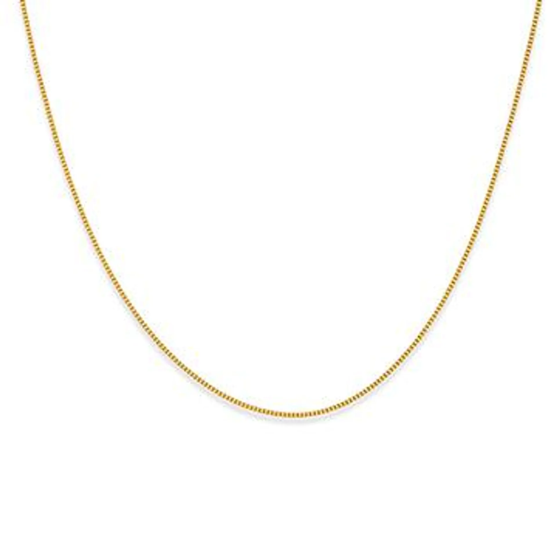 9ct Gold 45cm Solid Box Chain