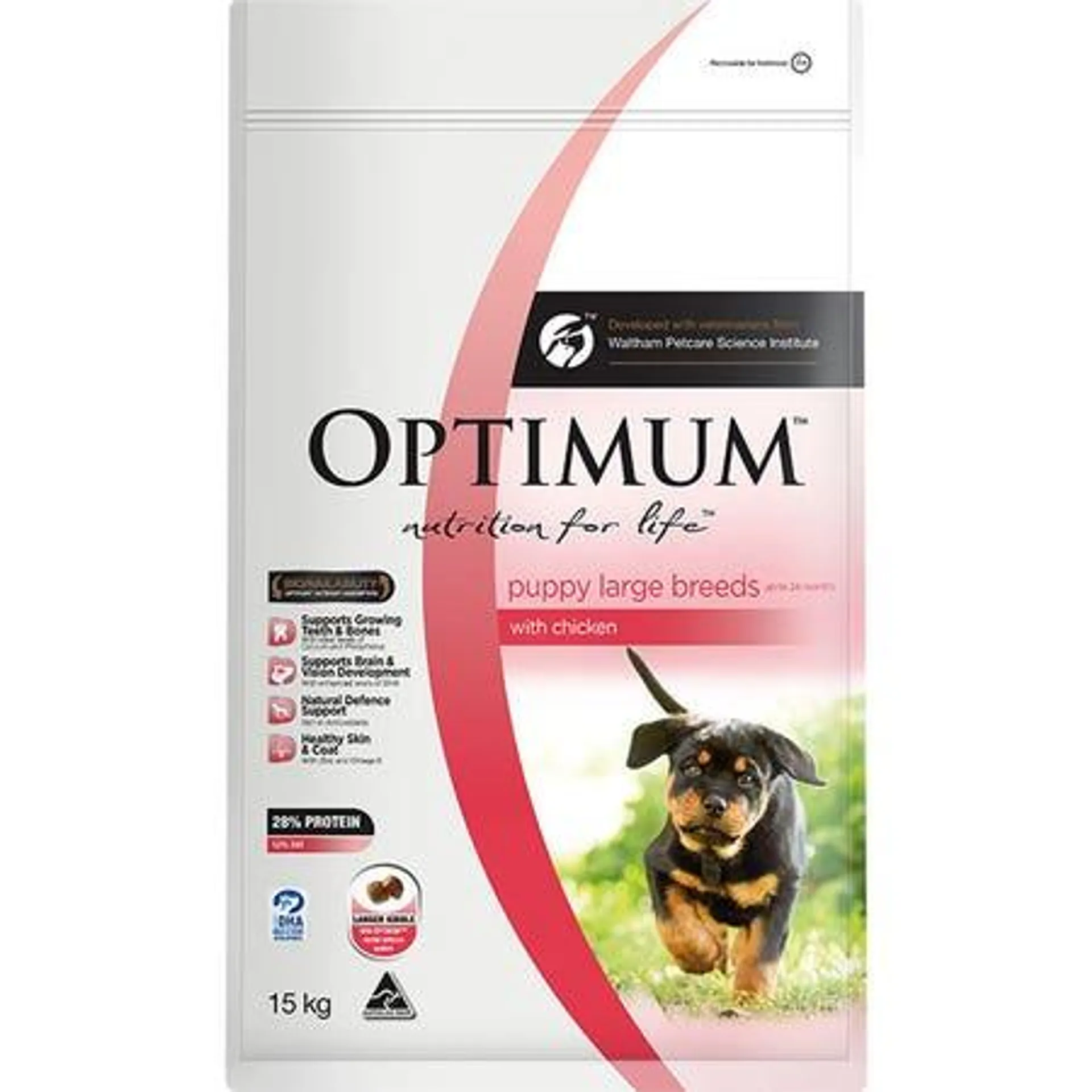 OPTIMUM Puppy Large Breed Dry Dog Food with Chicken 15kg