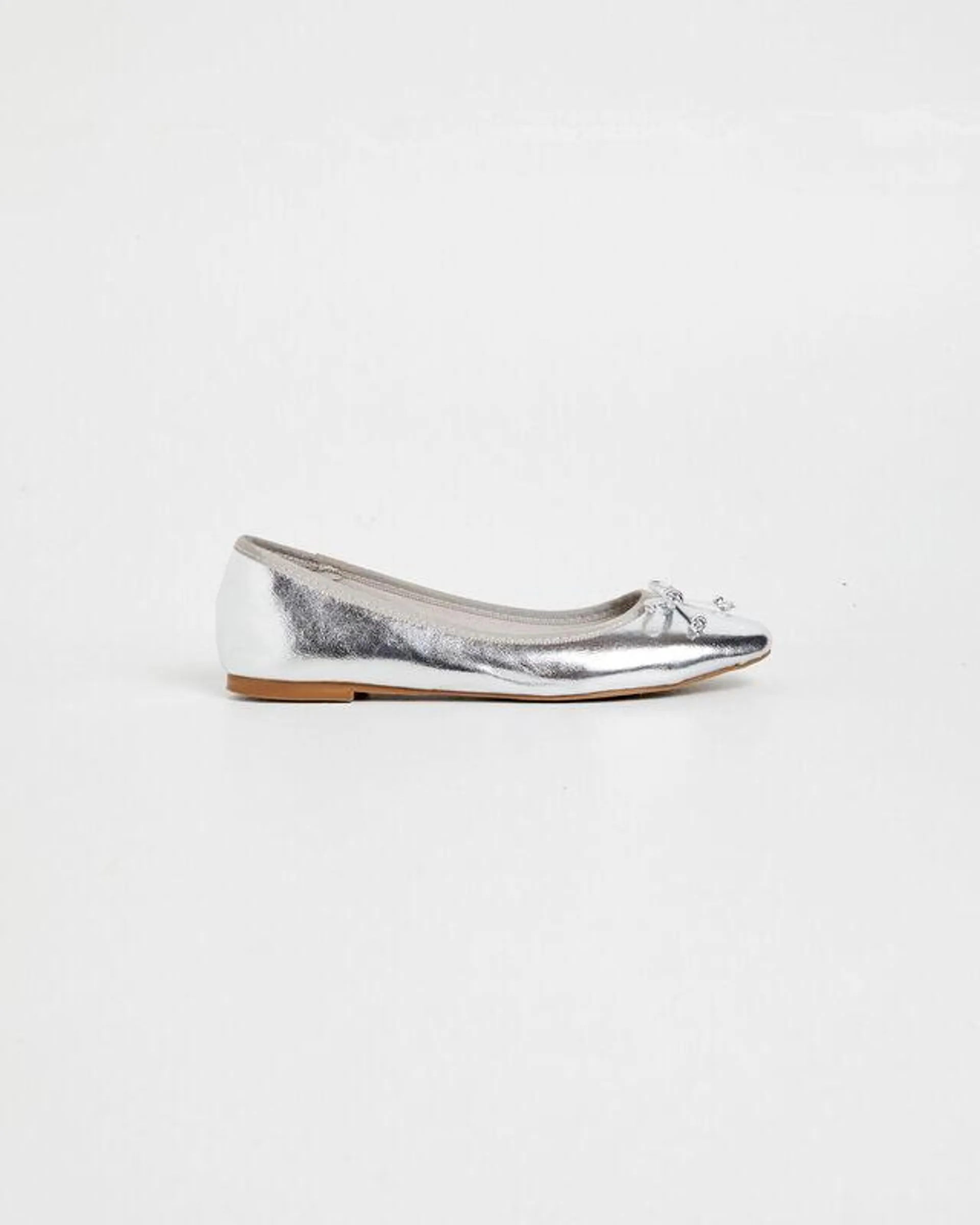 Isaiah Classic Ballet Flats Silver Metallic