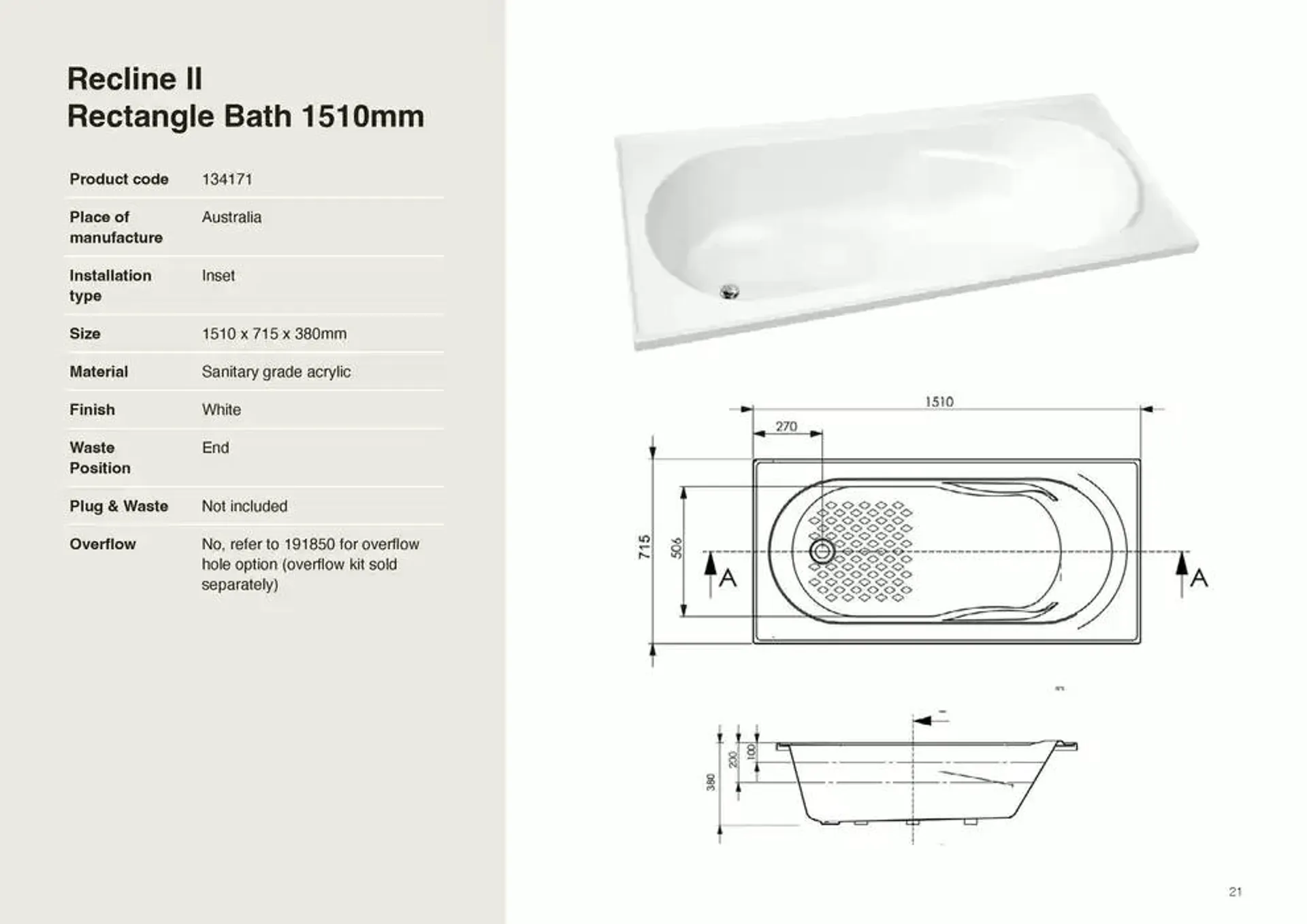 Raymor Brochure Baths 2025 - Catalogue valid from 24 December to 31 January 2025 - page 21