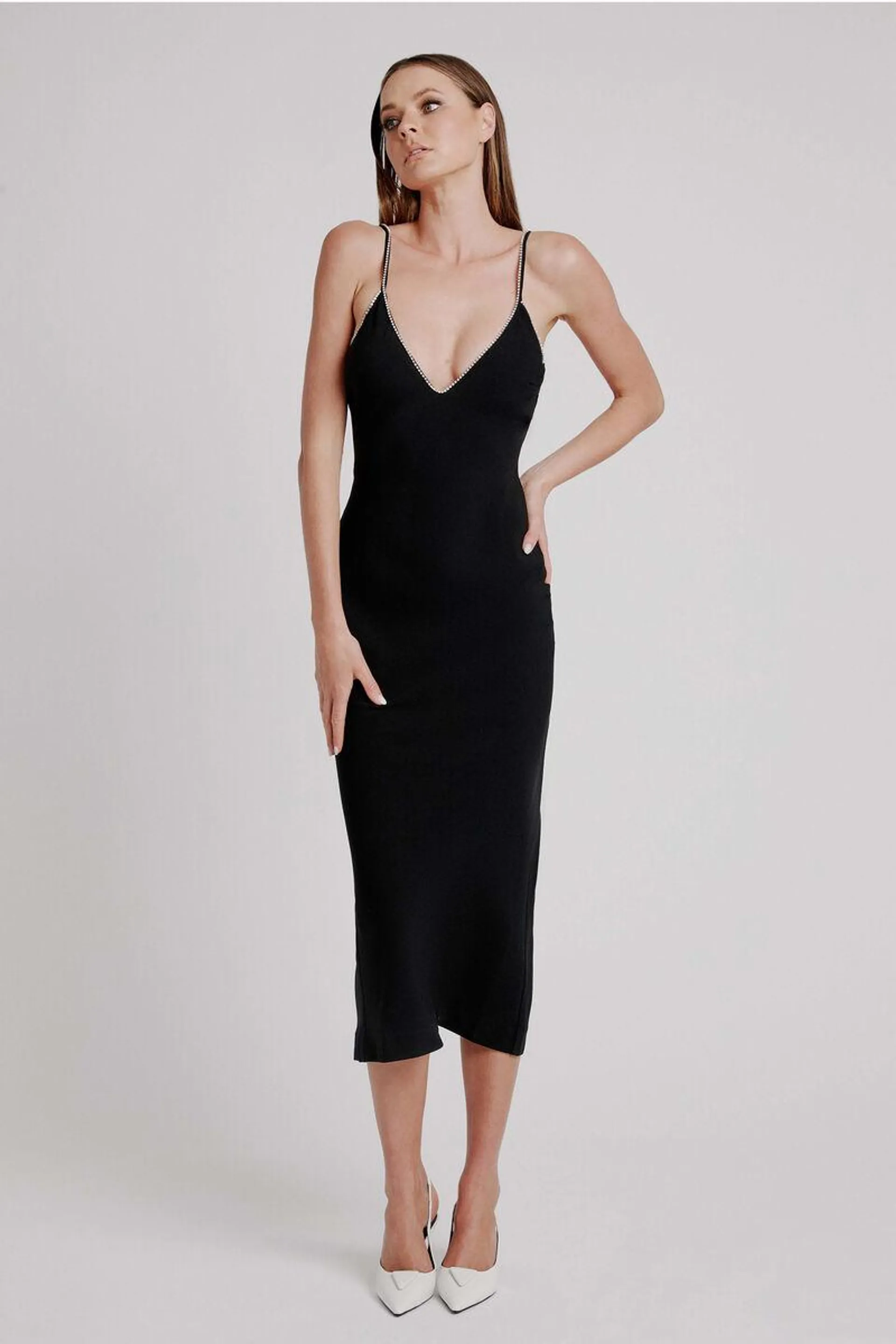 vira diamonte dress in black