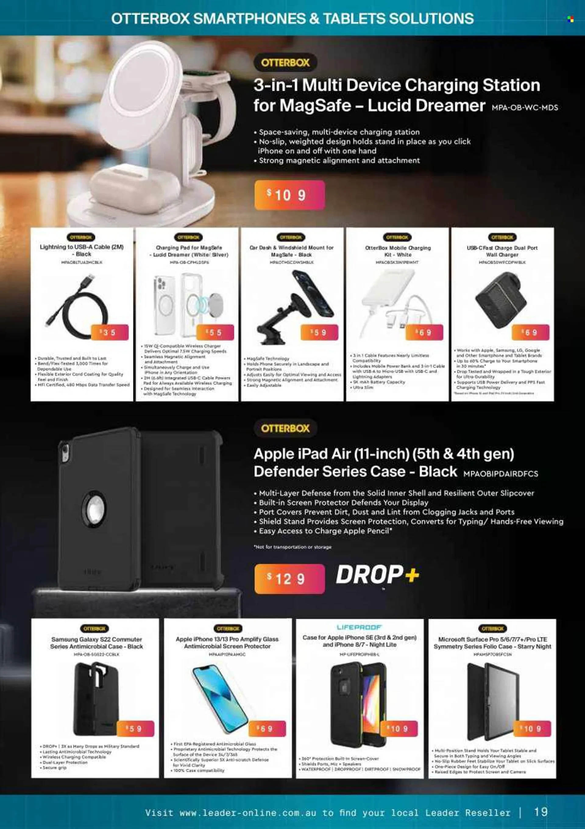 Leader Computers Catalogue - 14 Jul 2022 - 30 Sep 2022 - Sales products - LG, Samsung, power bank, camera, wireless charger, wall charger, speaker. Page 19.