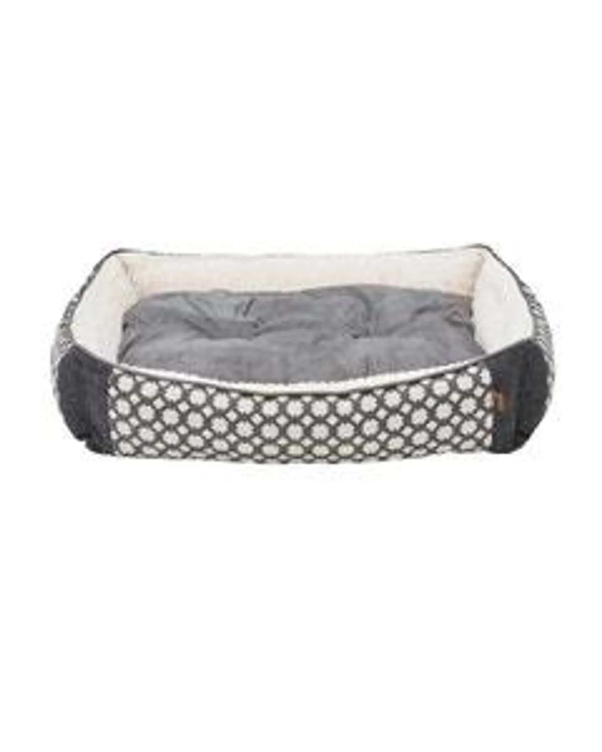 All Day Modern Luxe 2.0 Herringbone Dog Basket Grey