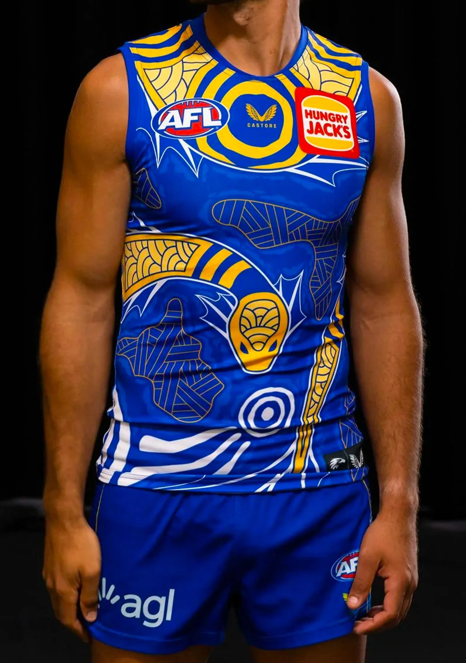 Castore West Coast Eagles Mens Replica Indigenous Guernsey TM0253