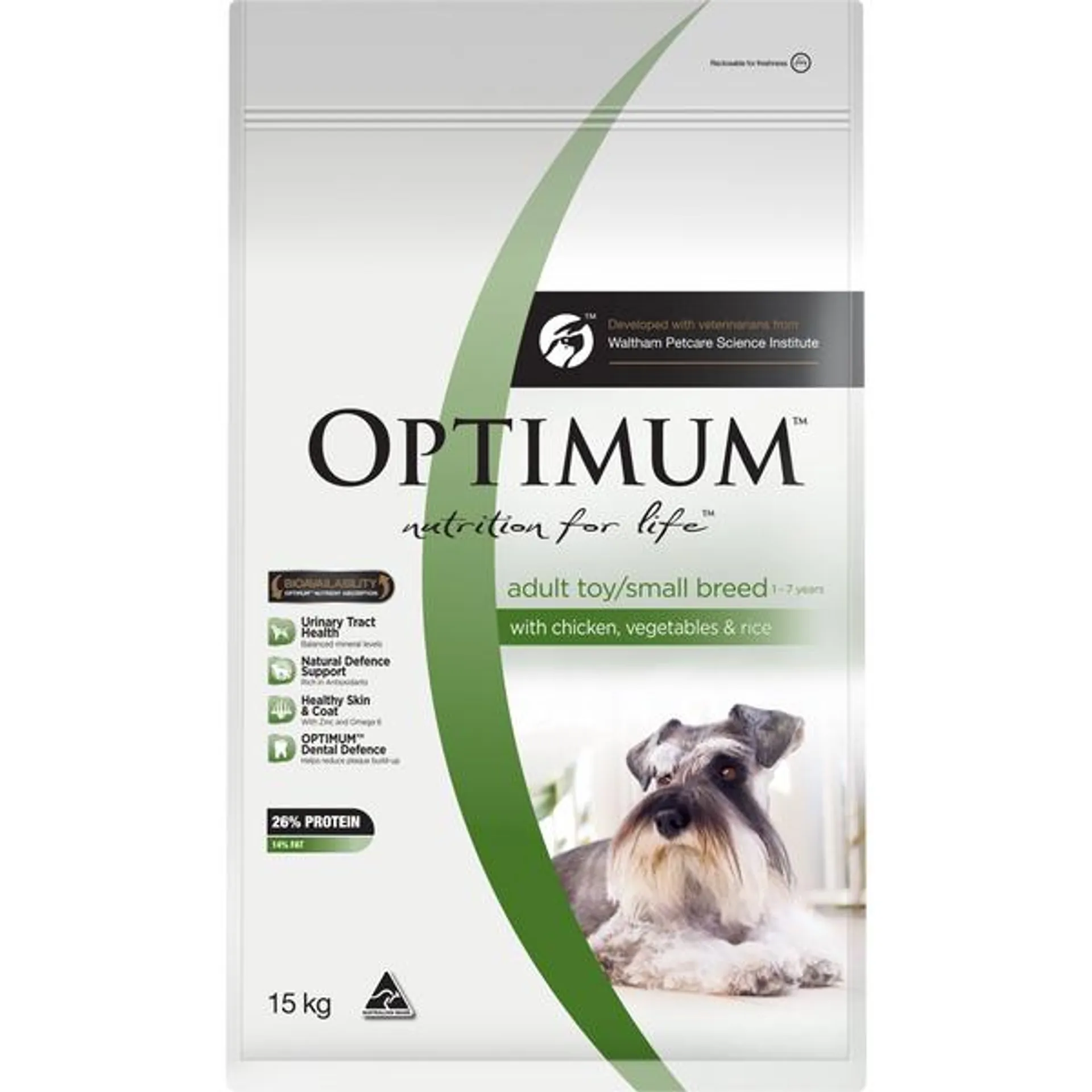 OPTIMUM - Adult Toy/Small Breed with Chicken, Vegetables & Rice Dry Dog Food (15kg)