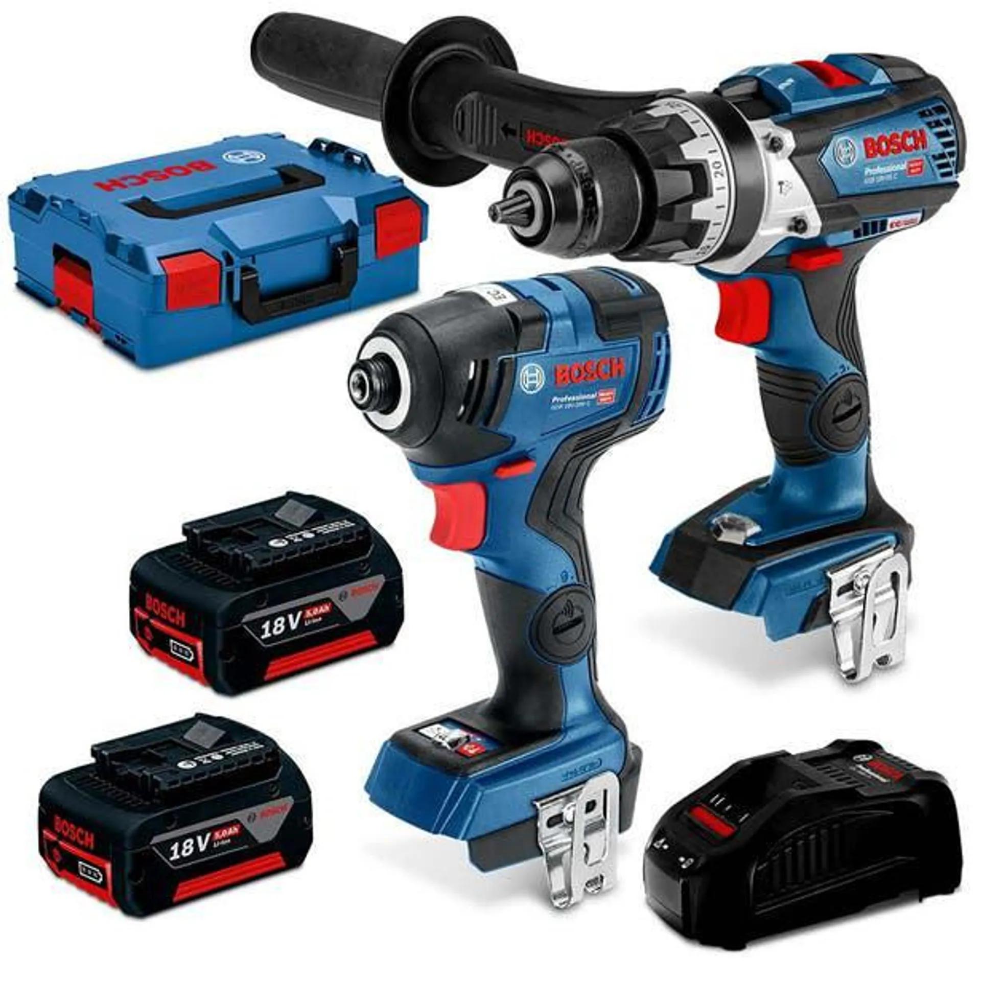 BOSCH 18V Brushless 2 Piece 2 x 5.0Ah Combo Kit 0615990L5F