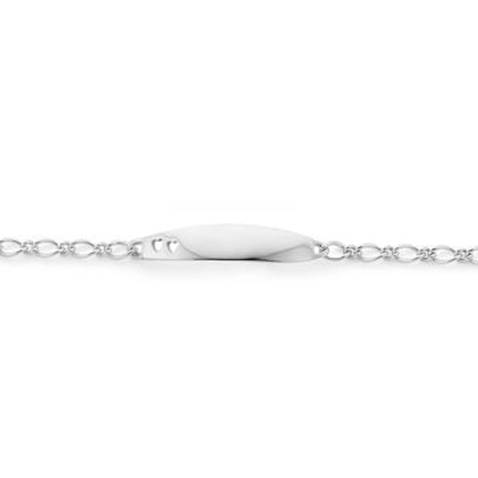 Silver 14.5cm Figaro 1+1 ID Bracelet