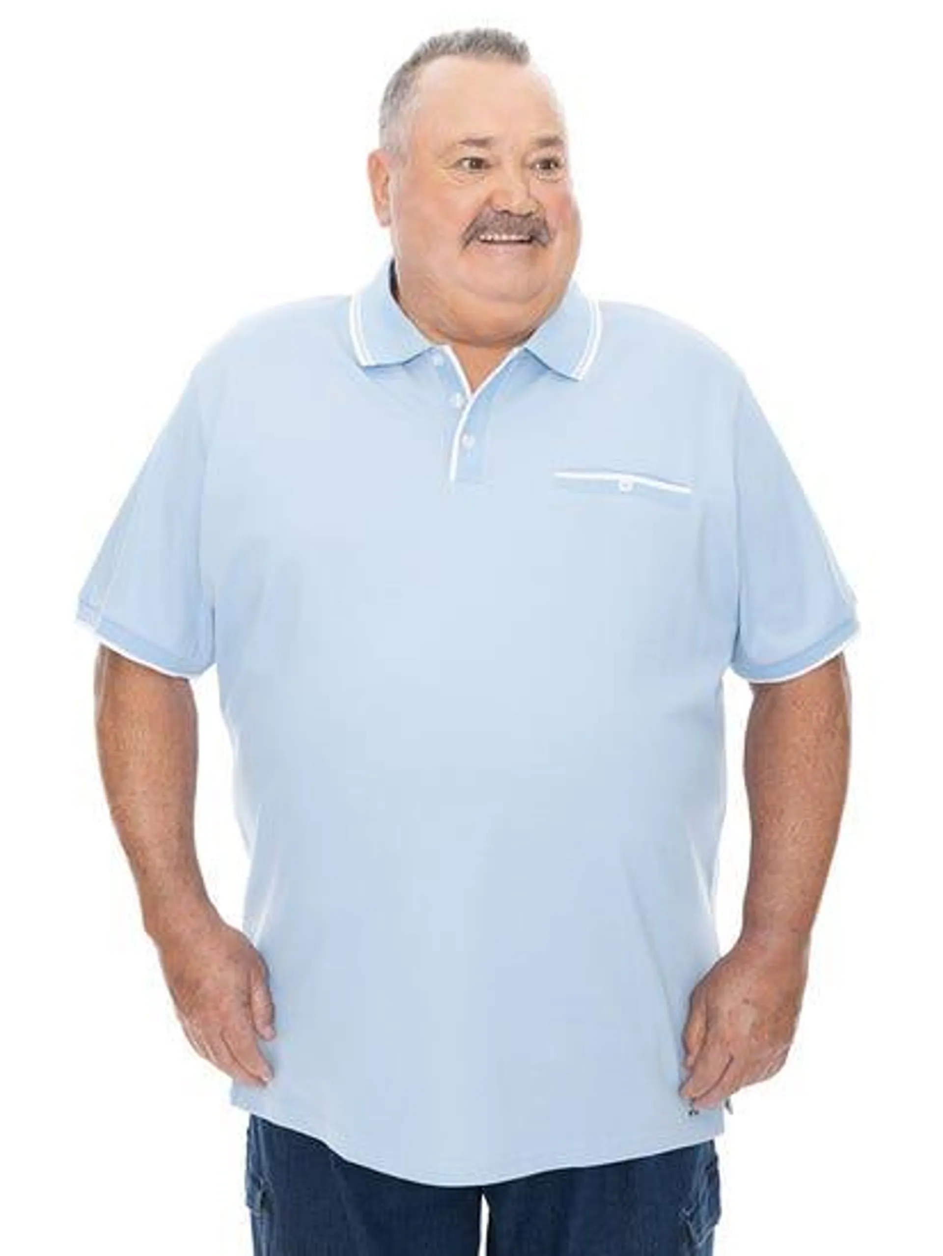 Big Mens Sky Blue Polo Top