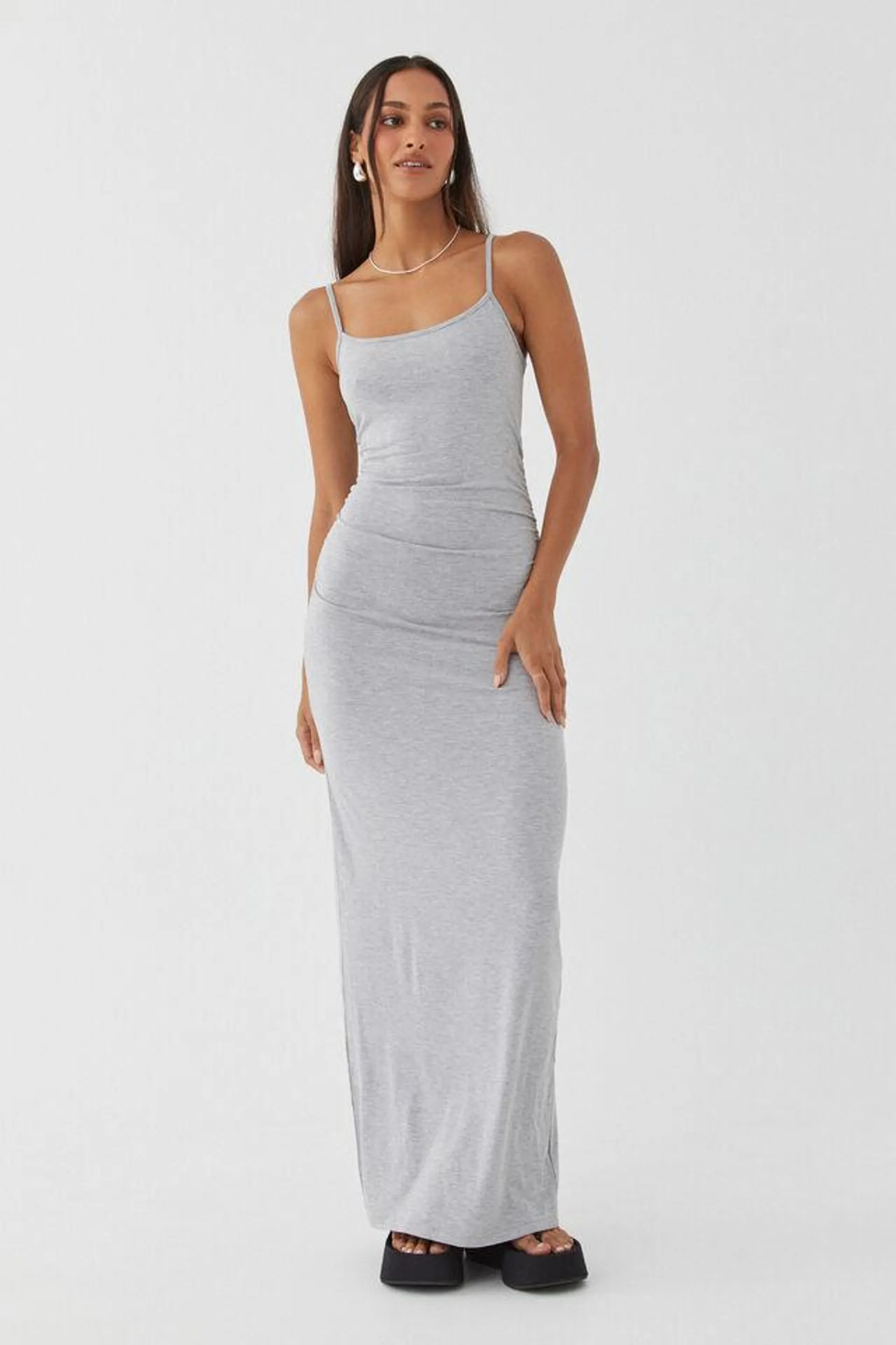 Soft Strappy Ruched Maxi Dress