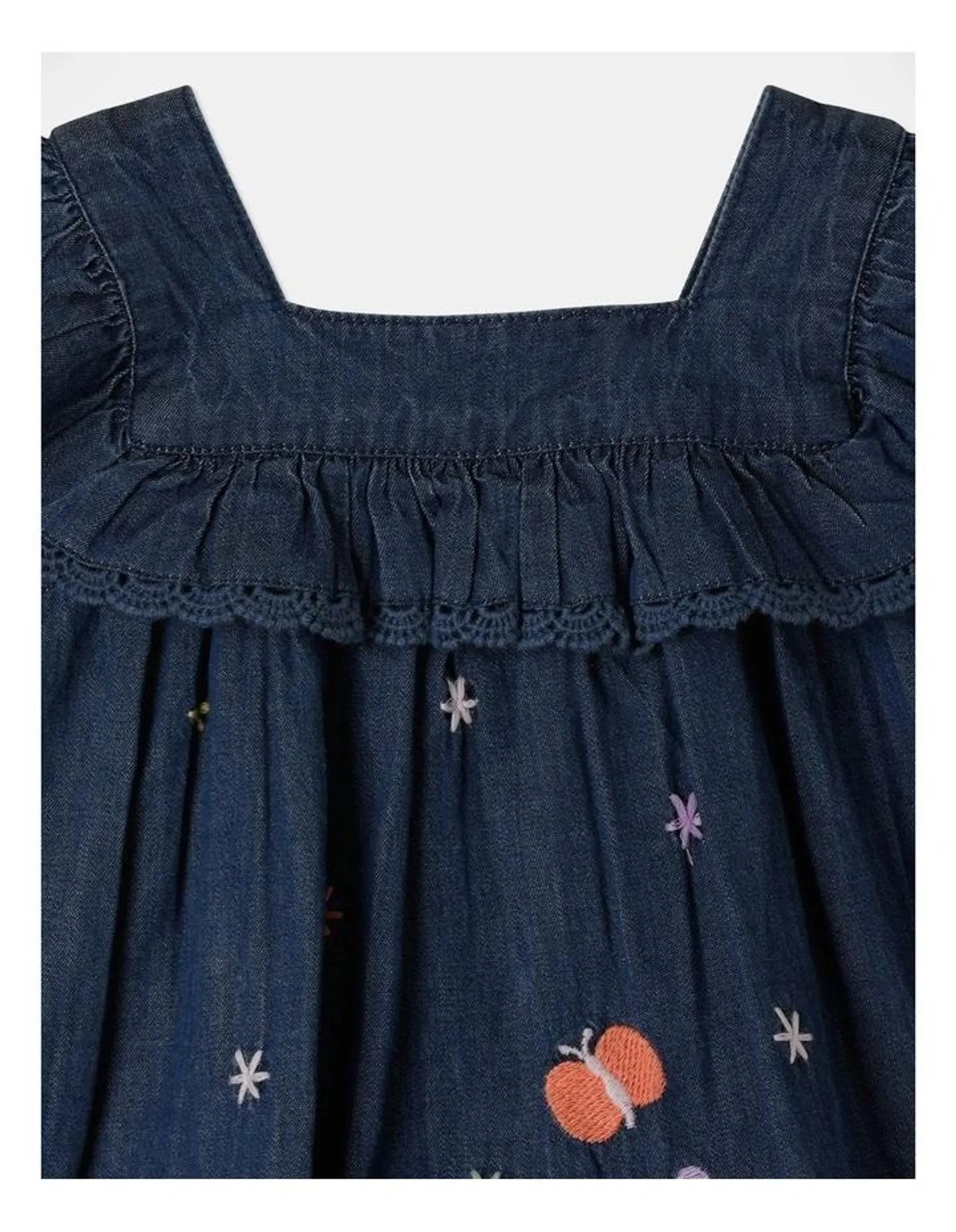 Ella Chambray Dress Set In Blue Marle