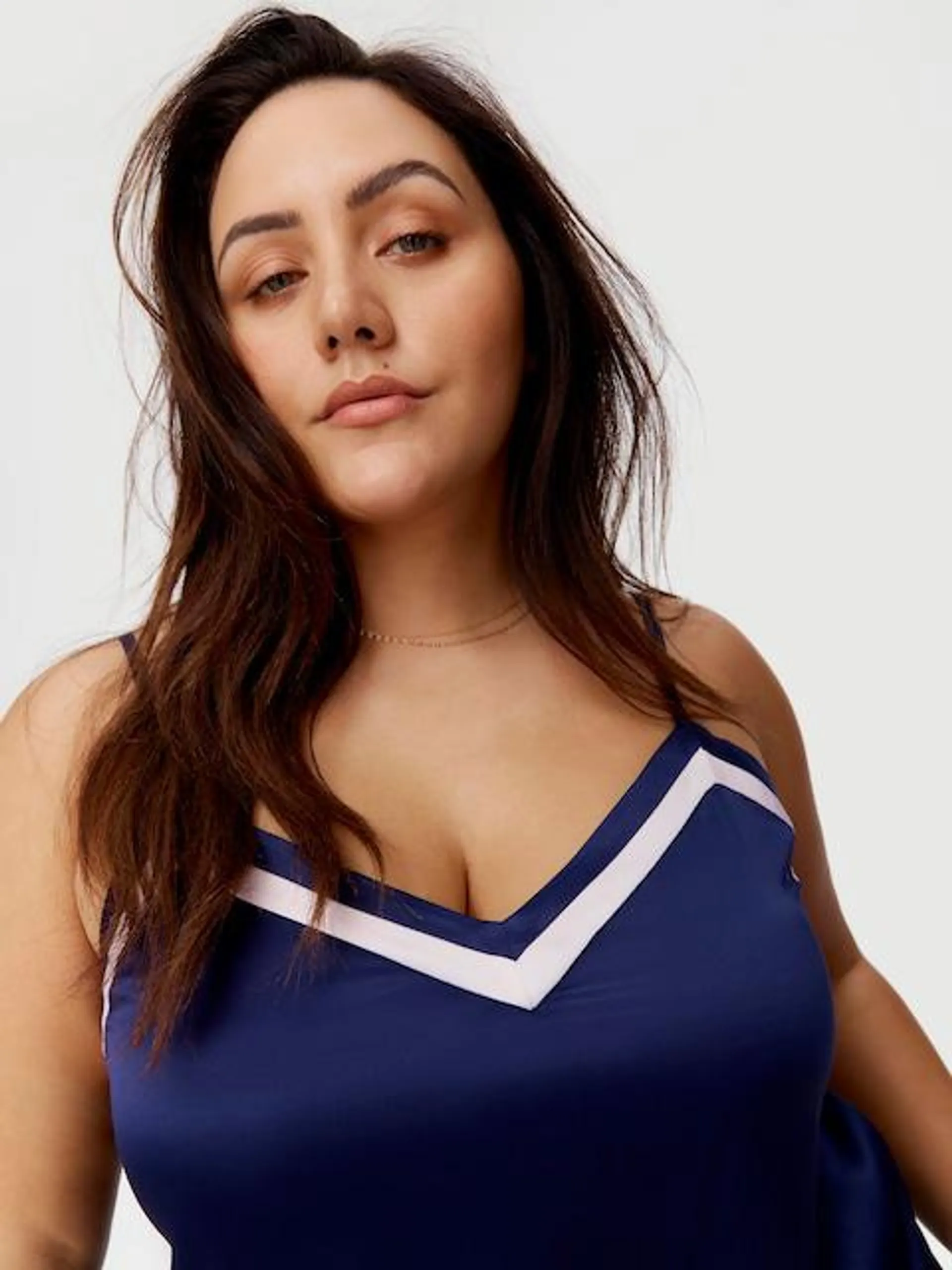 P.A. Plus Navy Tux Luxe Satin Cami