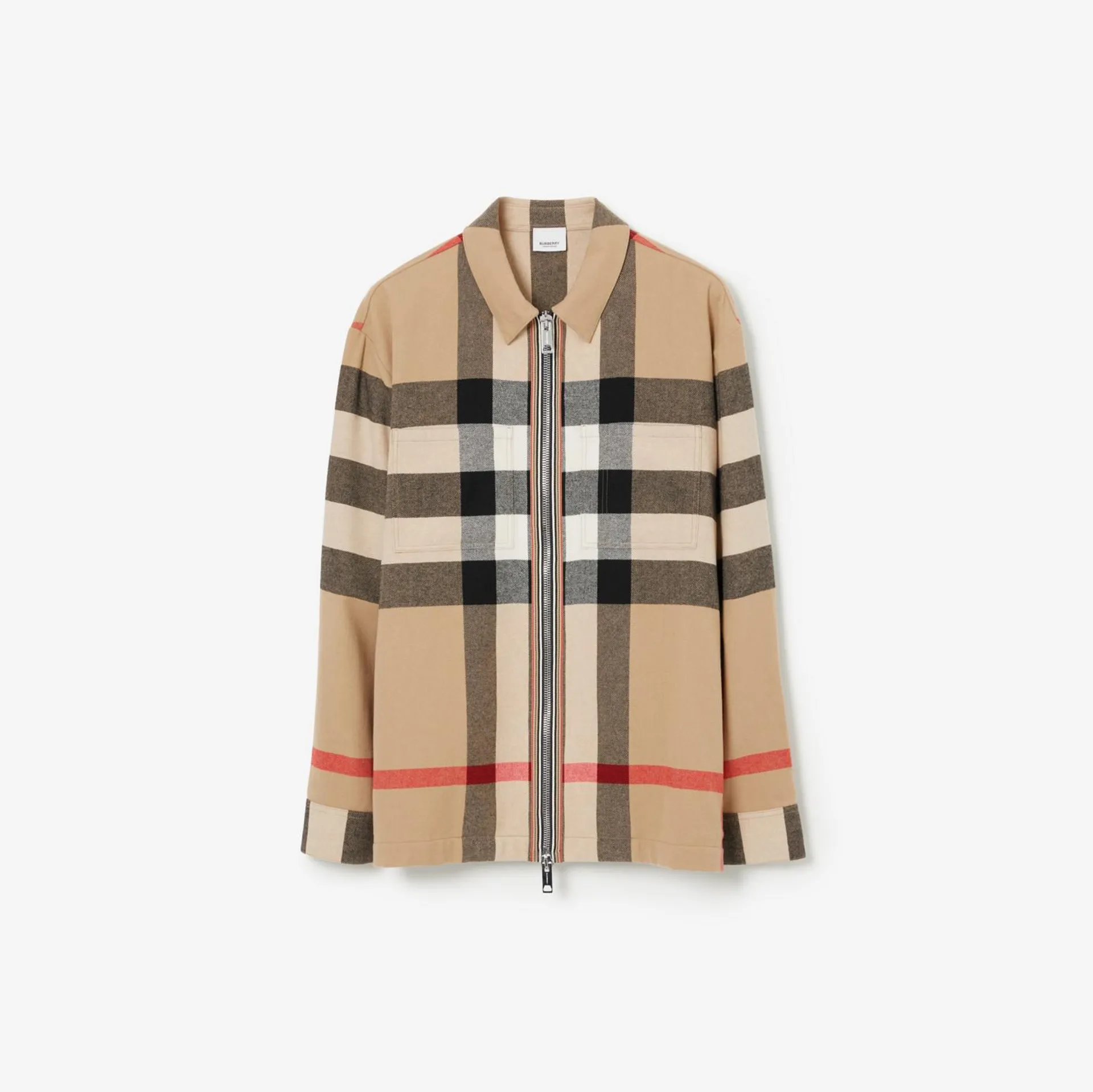 Check Wool Cotton Overshirt